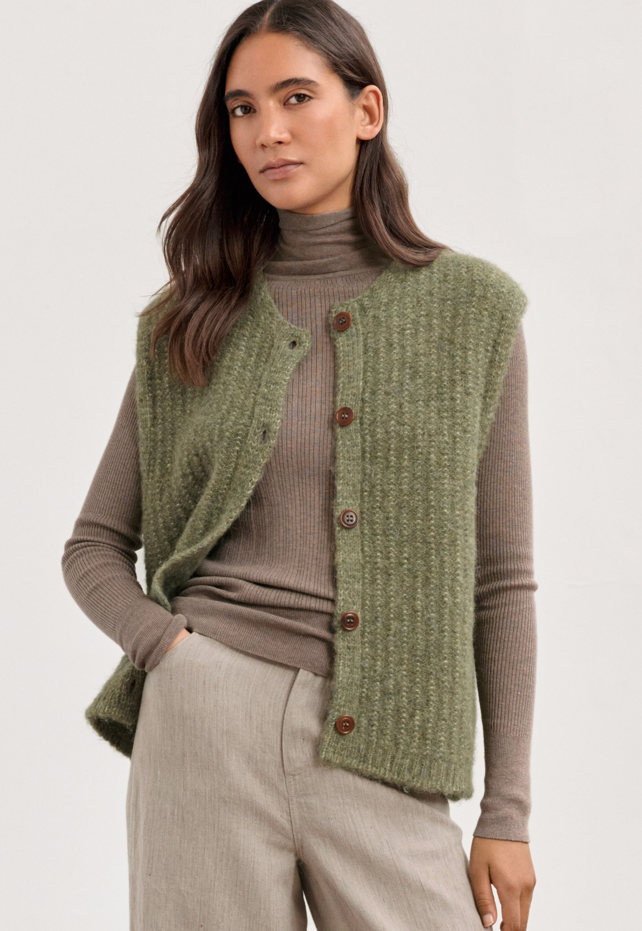 Ribbed sweater, Oatmeal, large