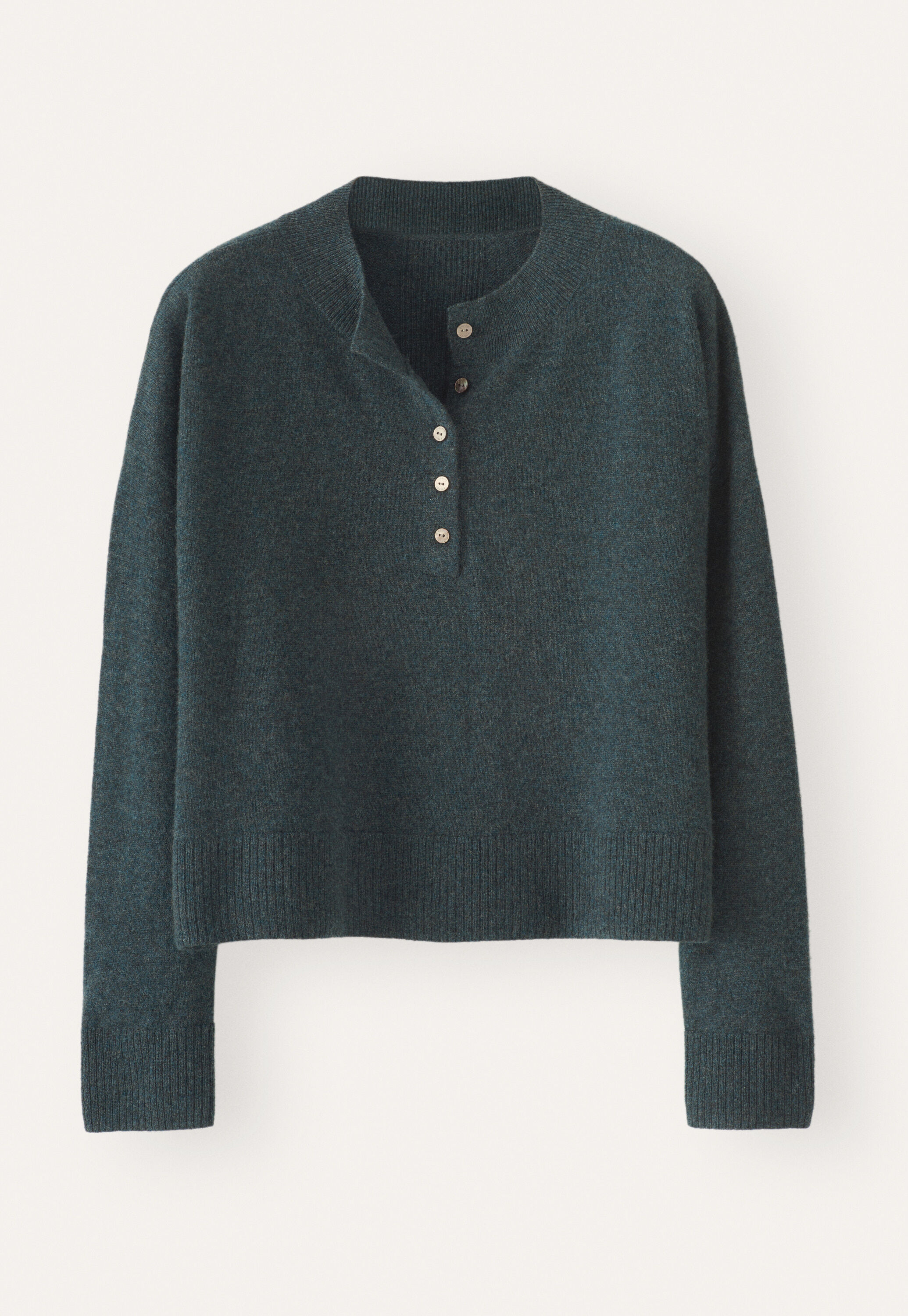 Button-neck sweater, Petrol slate, large