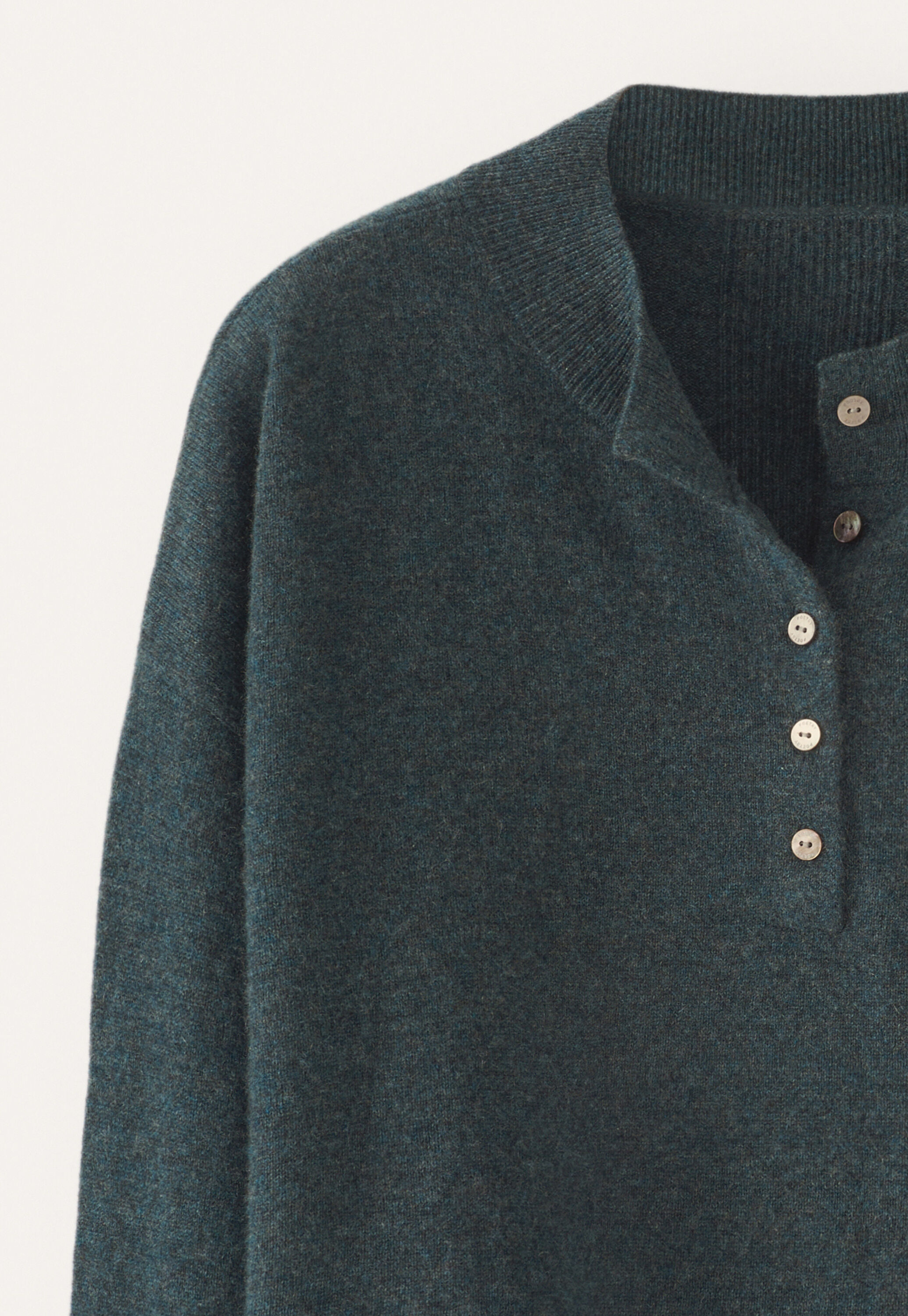 Button-neck sweater, Petrol slate, large