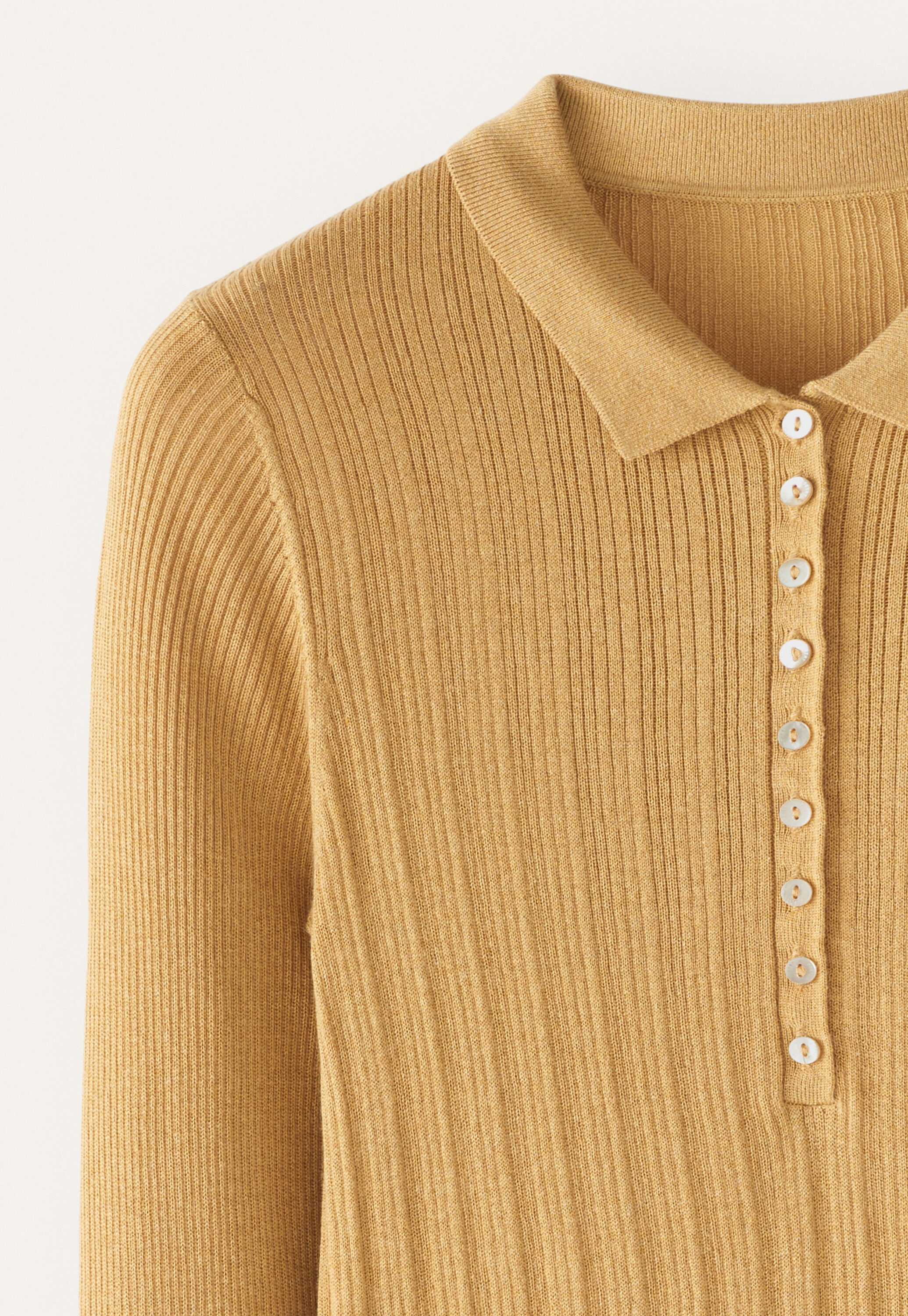 Ribbed polo sweater