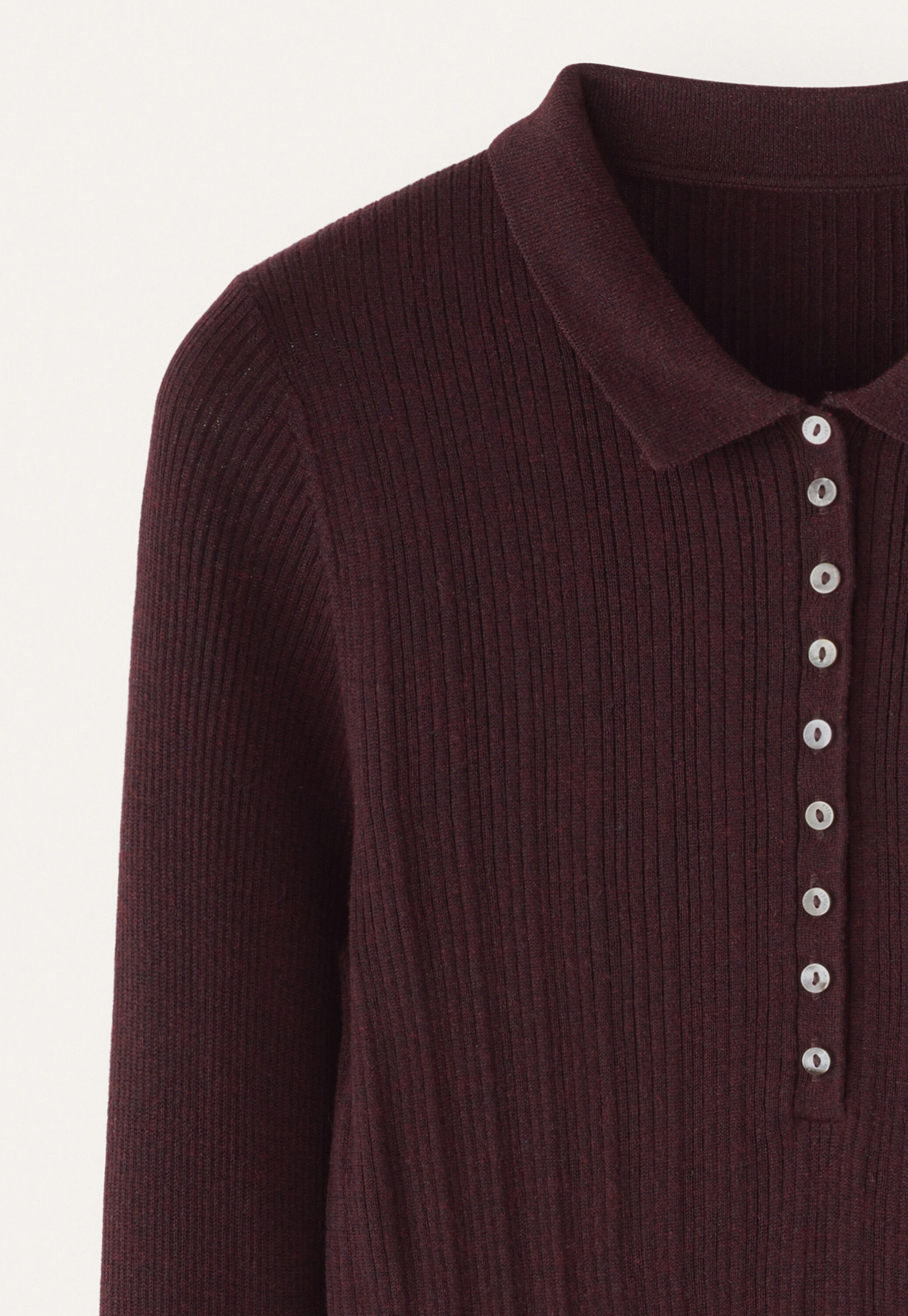 Ribbed polo sweater