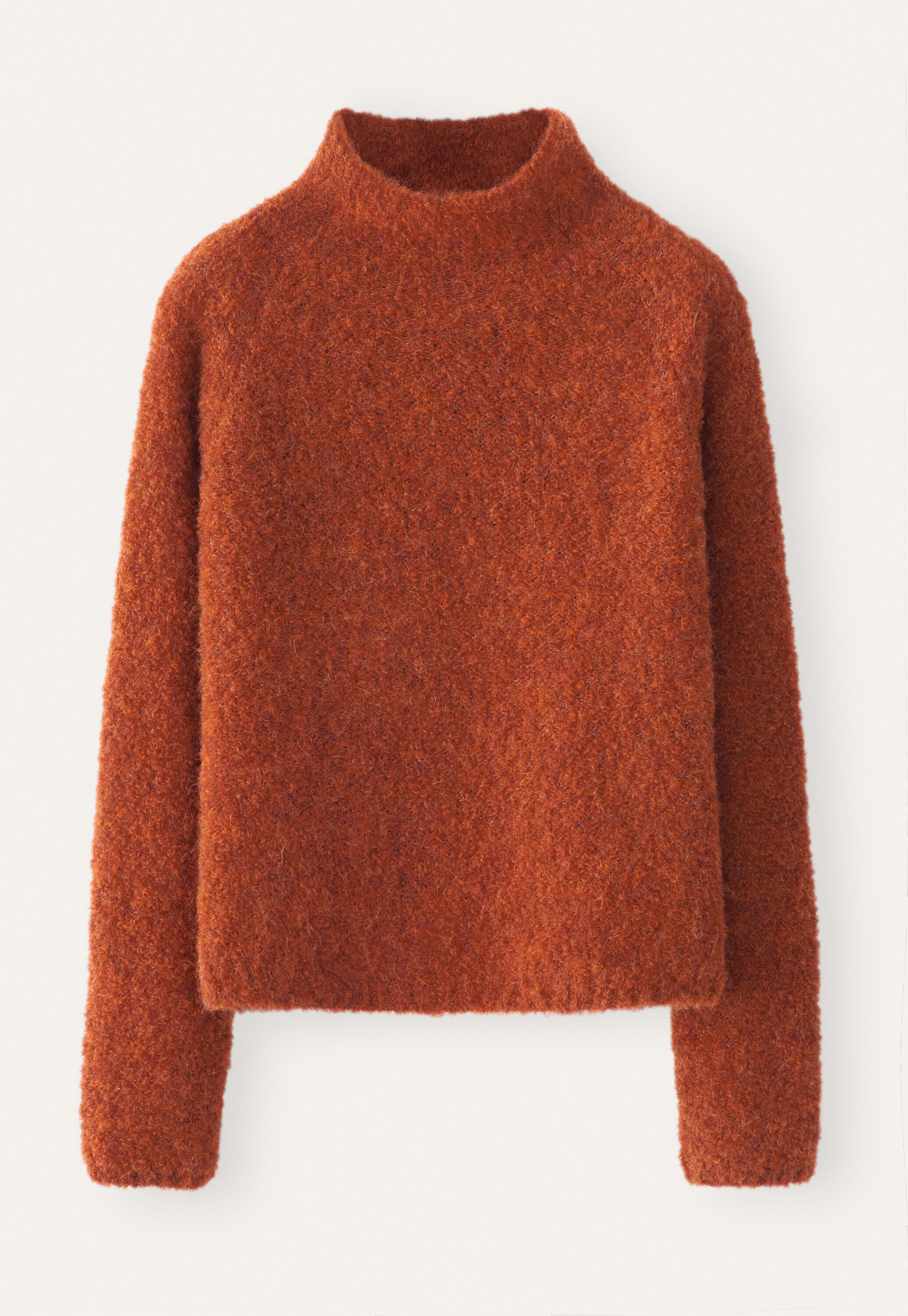 Funnel-neck sweater, Orange rust, large