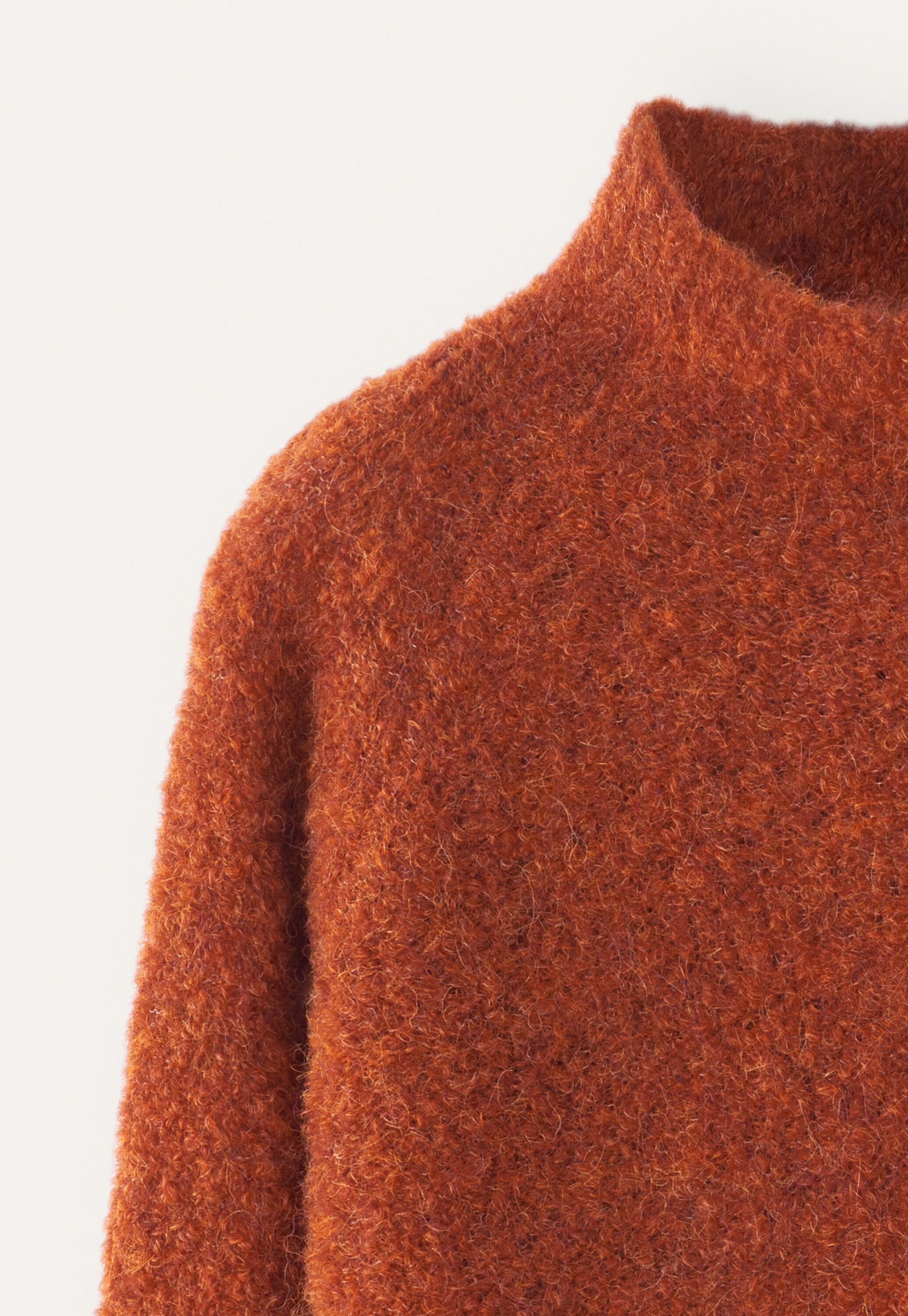 Funnel-neck sweater, Orange rust, large