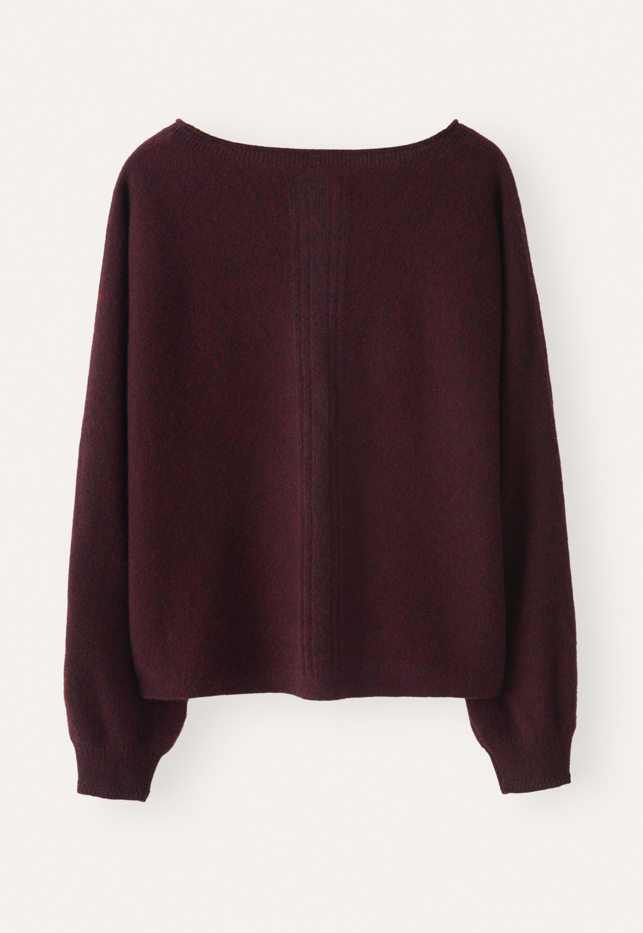 Dolman pleated-sleeve sweater, Blackberry, large