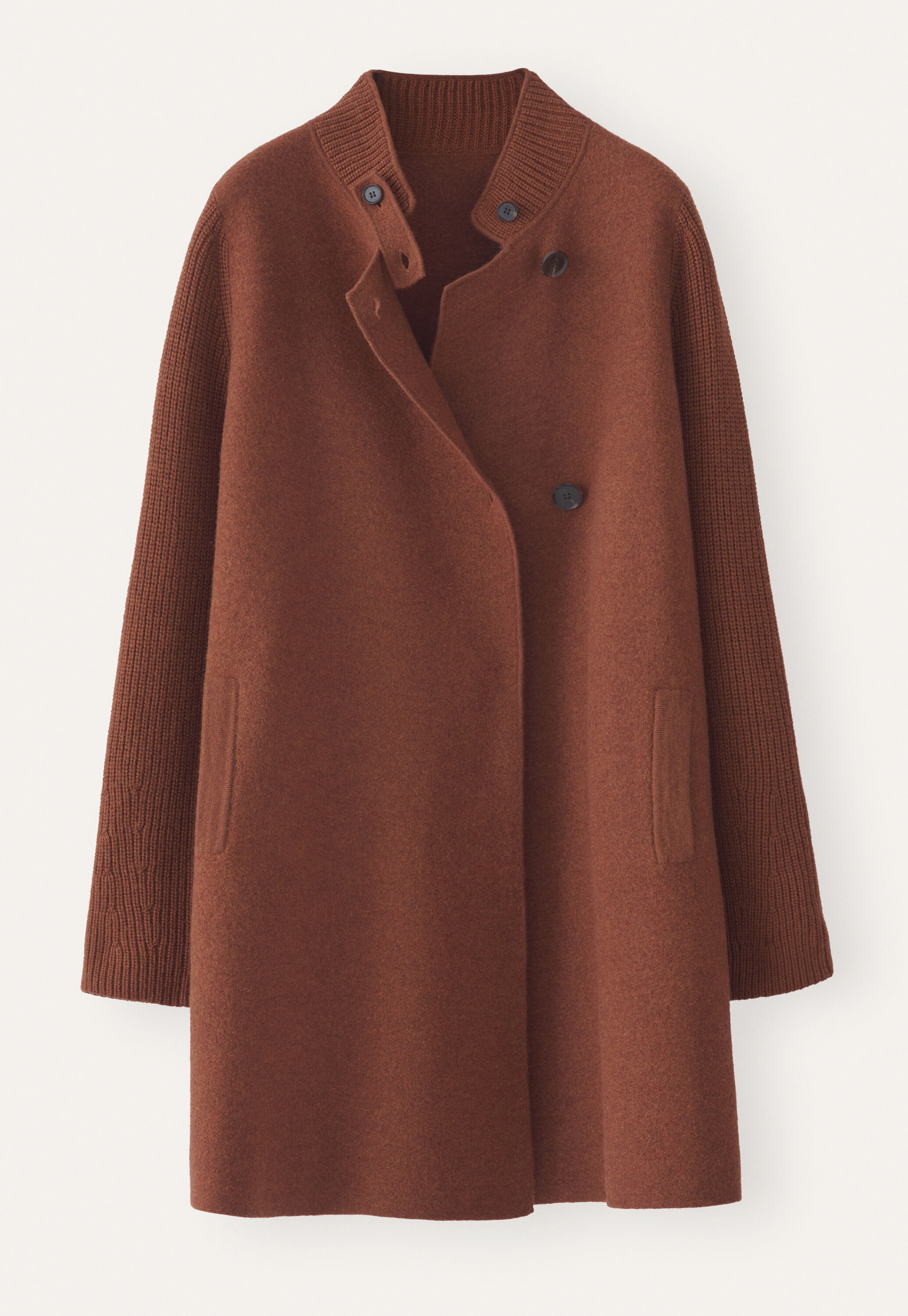 Ribbed sleeve coatigan