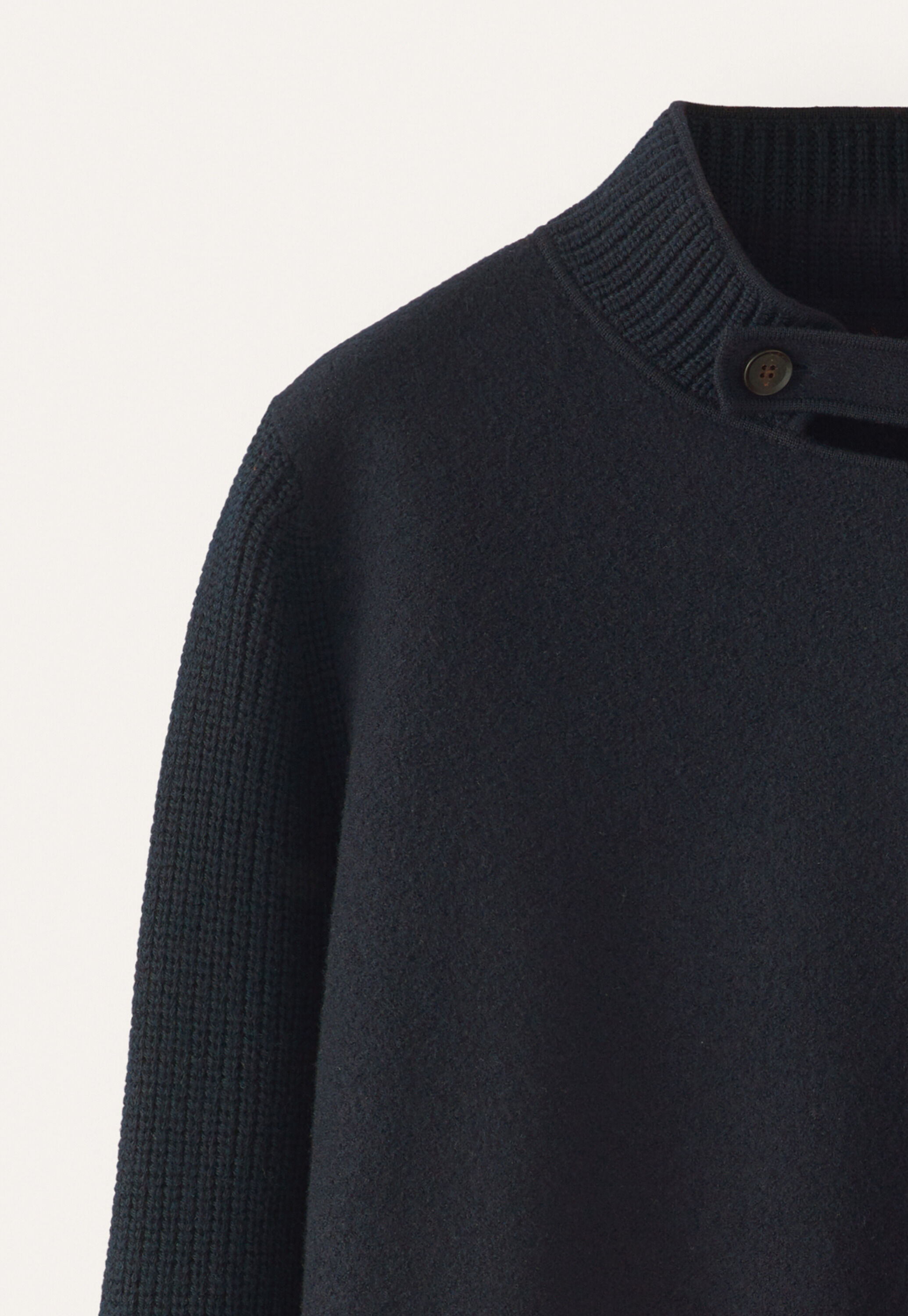 Ribbed sleeve coatigan, Blue black, large