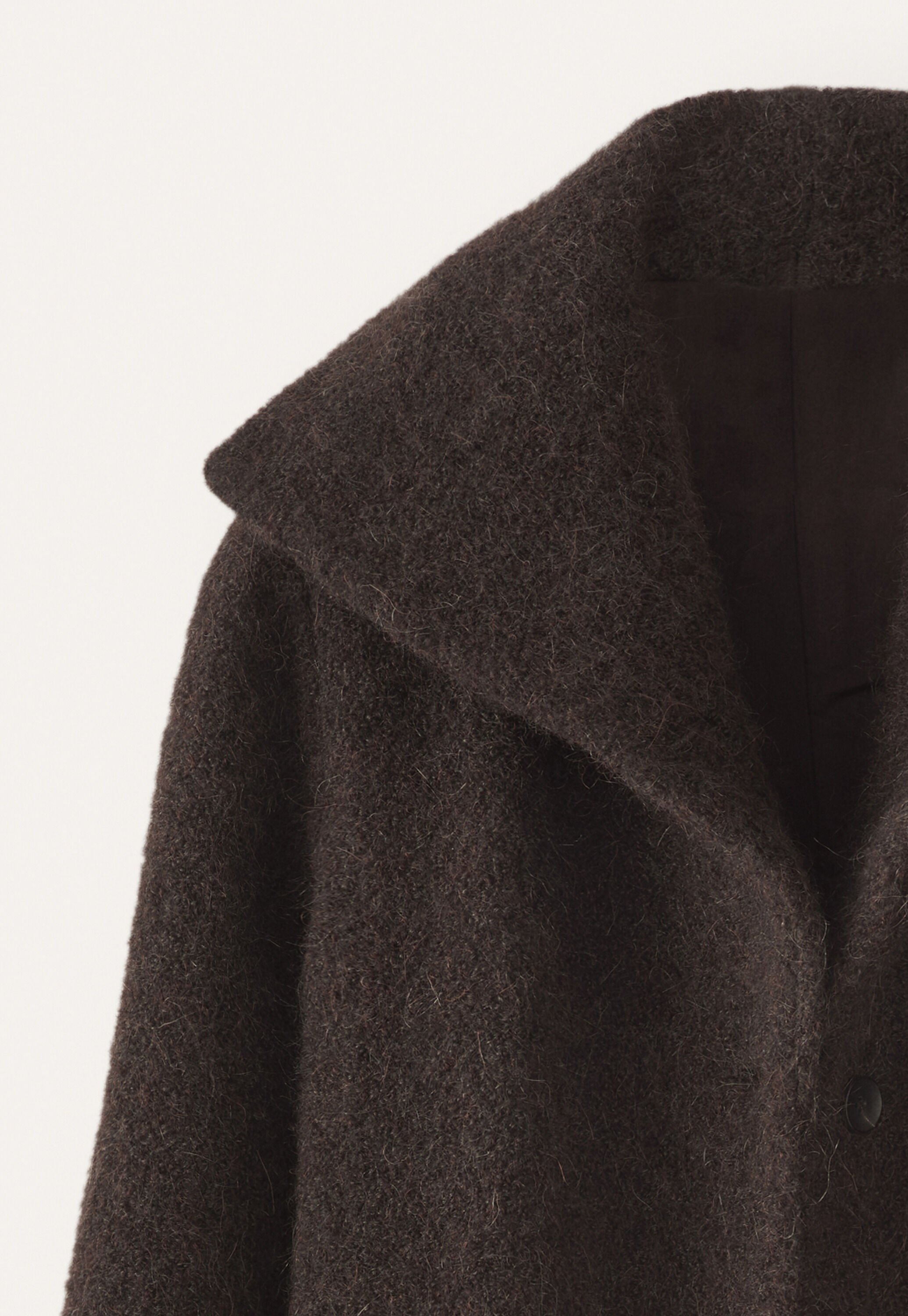 Boucl&eacute; coat, Coffee, large