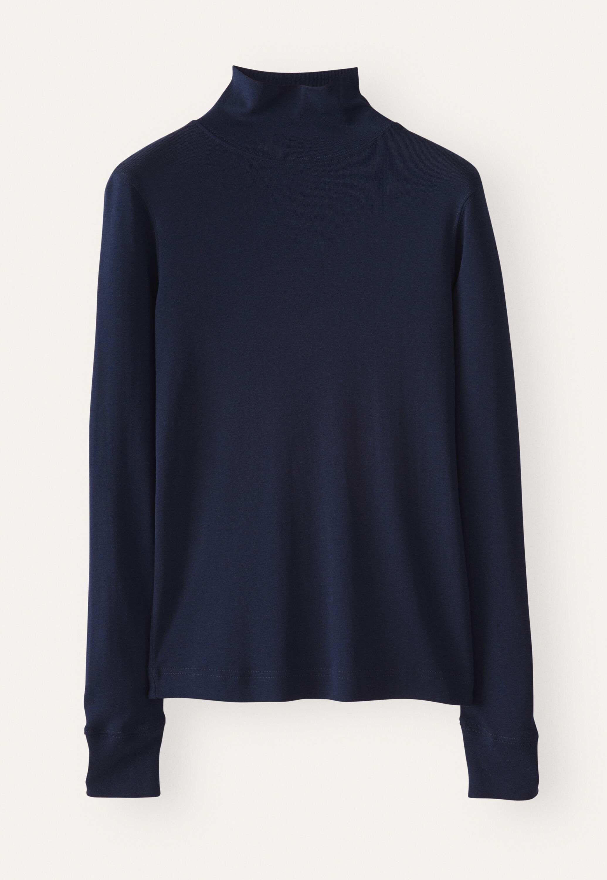 high-neck jersey top, Midnight, large