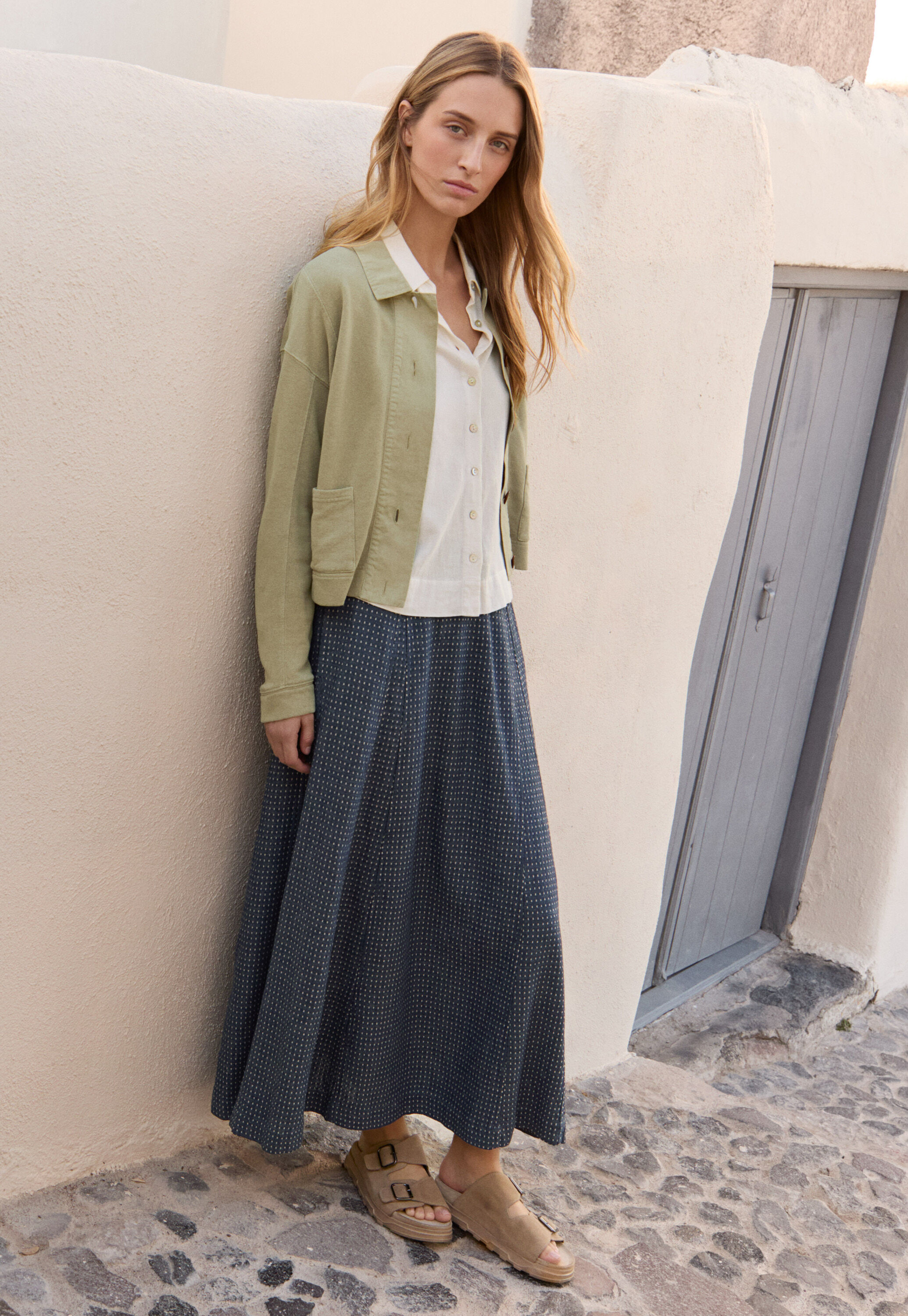 Long godet skirt
