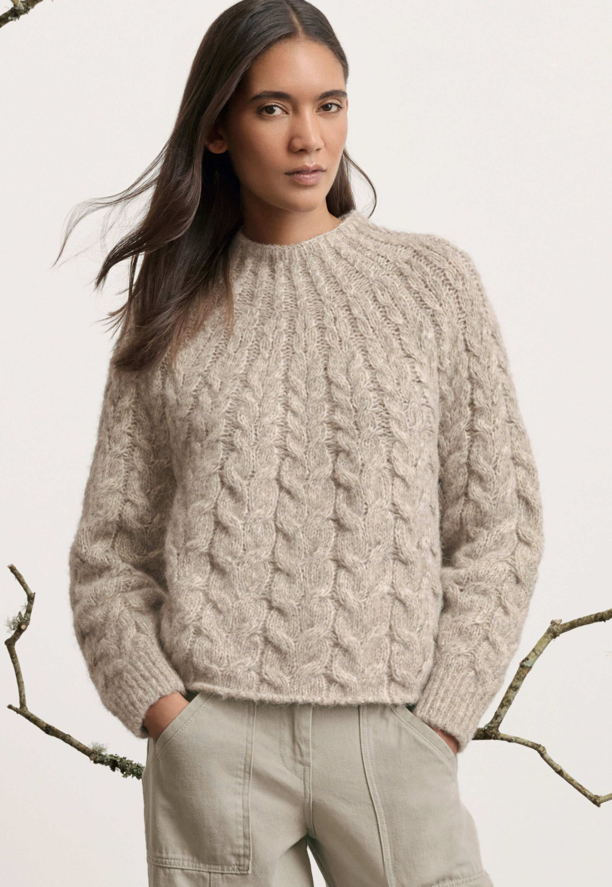 Cable-stitch sweater