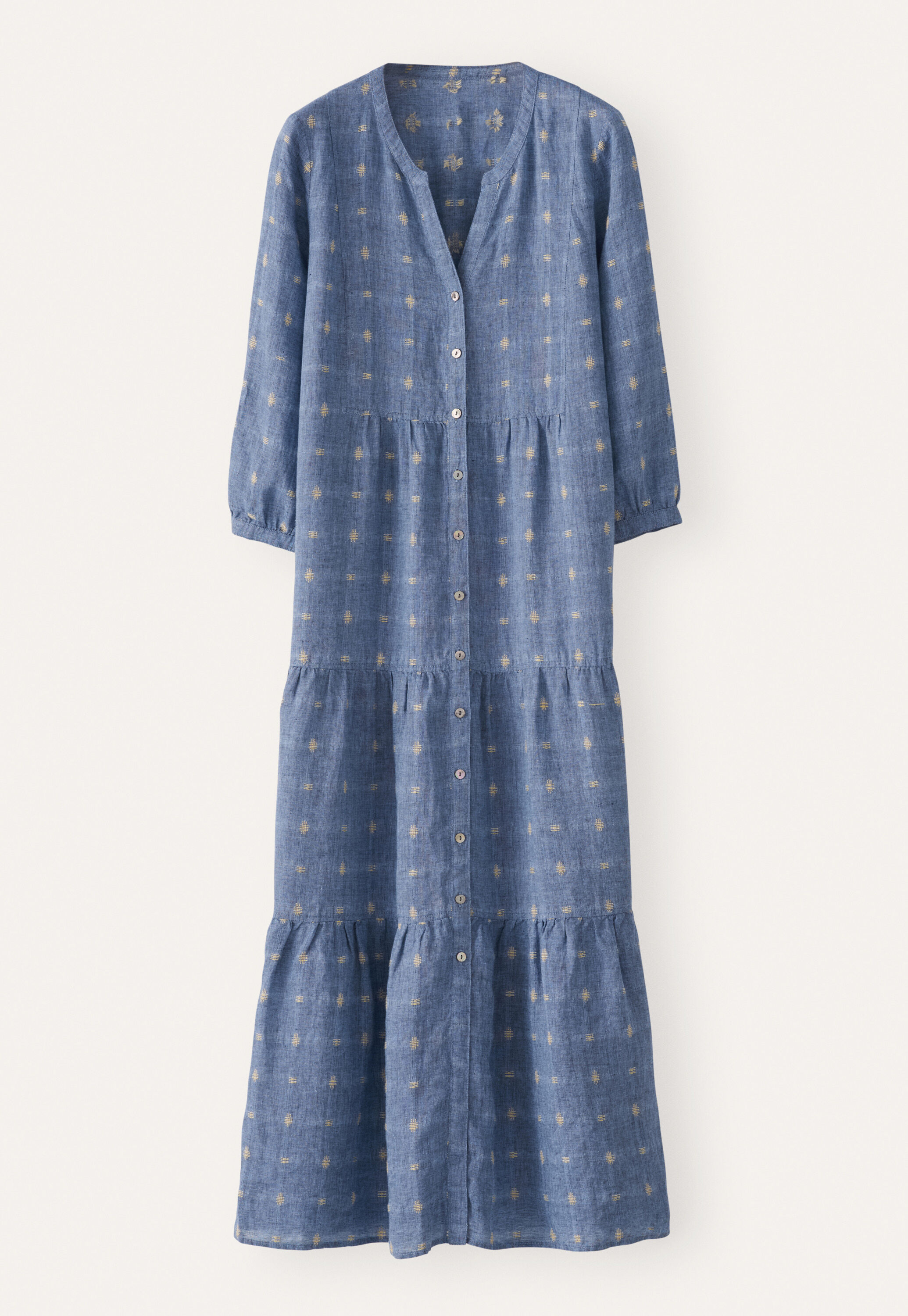 POETRY - Clipped dobby-weave linen dress