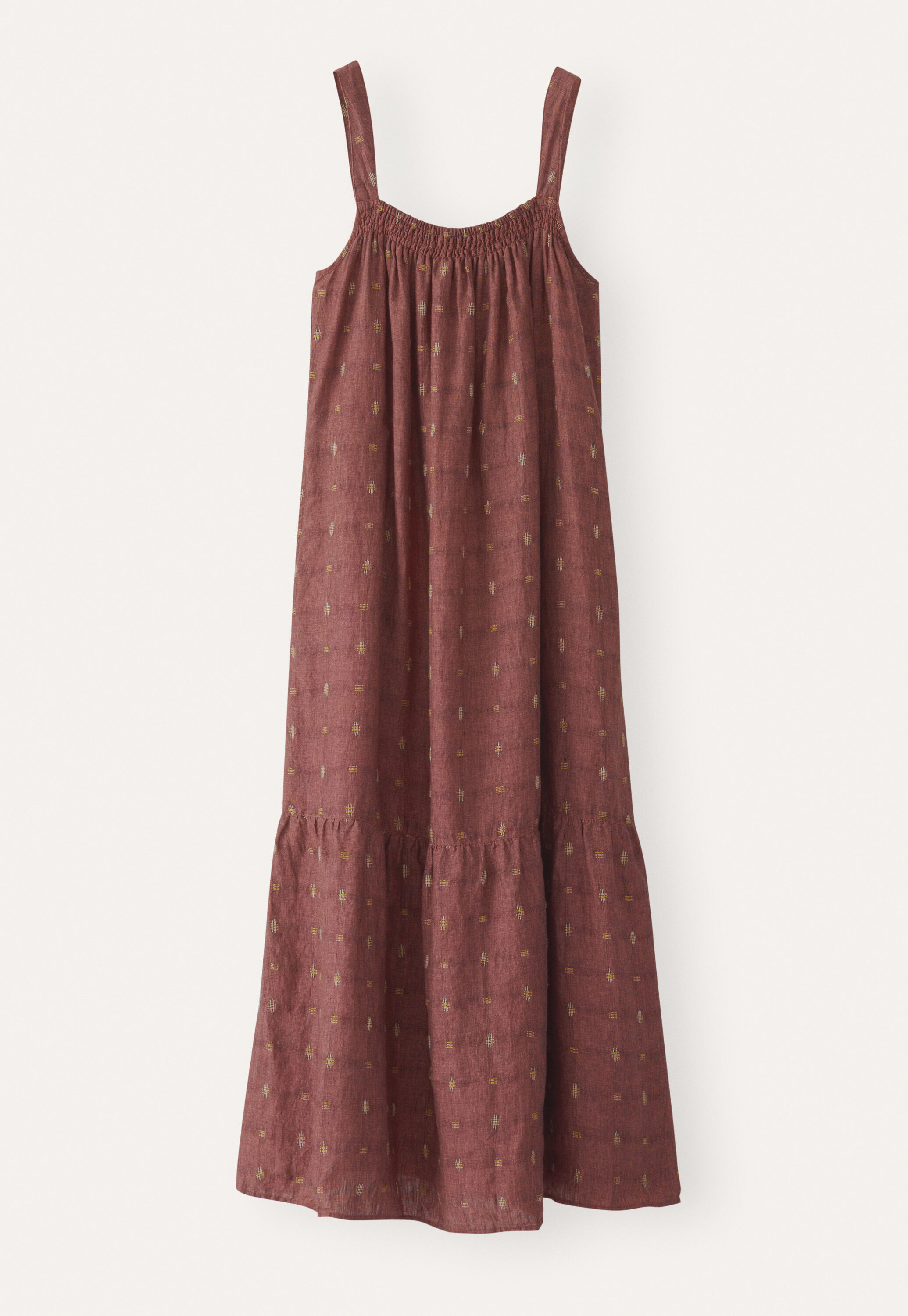 Dobby-weave strap dress
