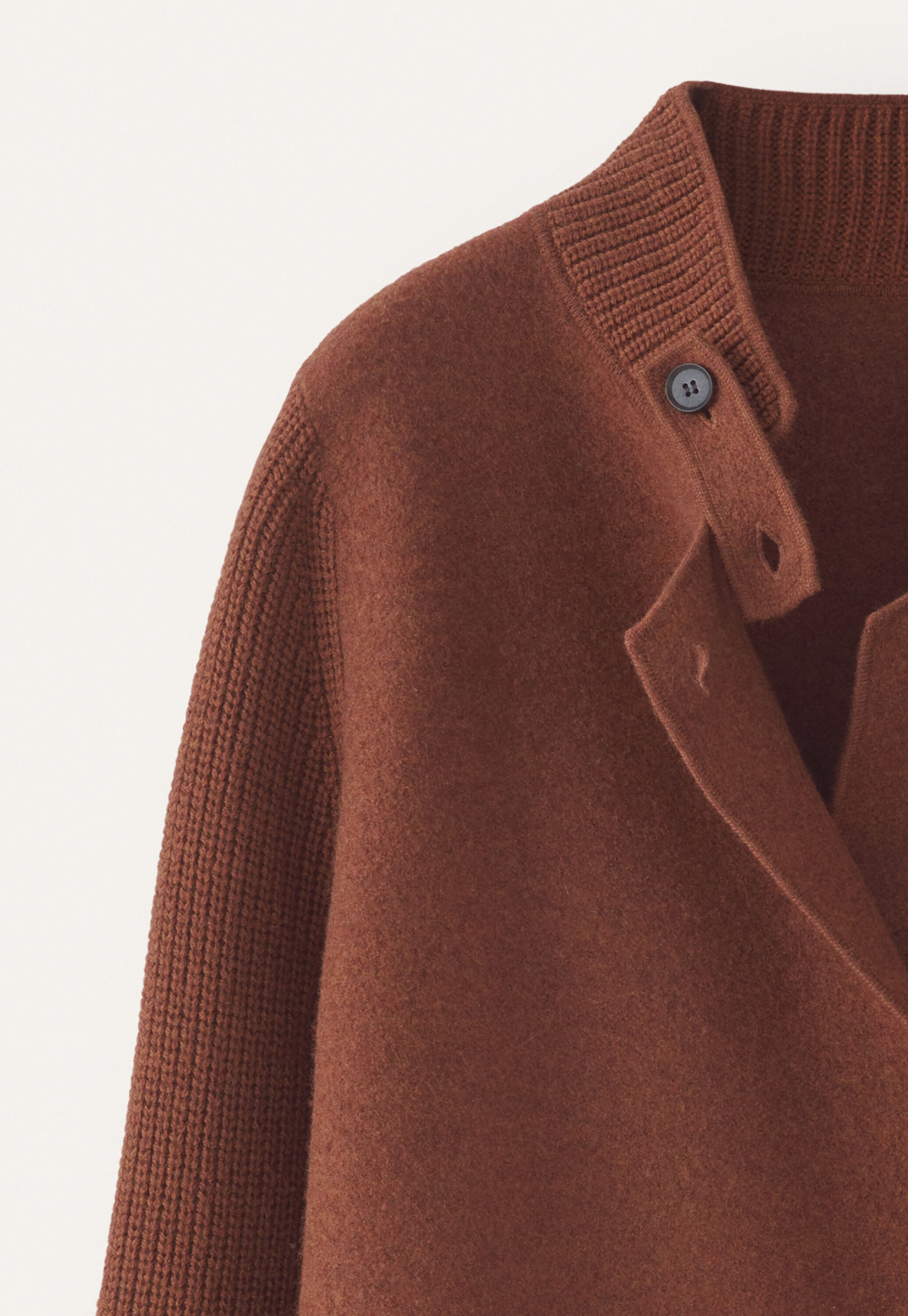 Ribbed sleeve coatigan