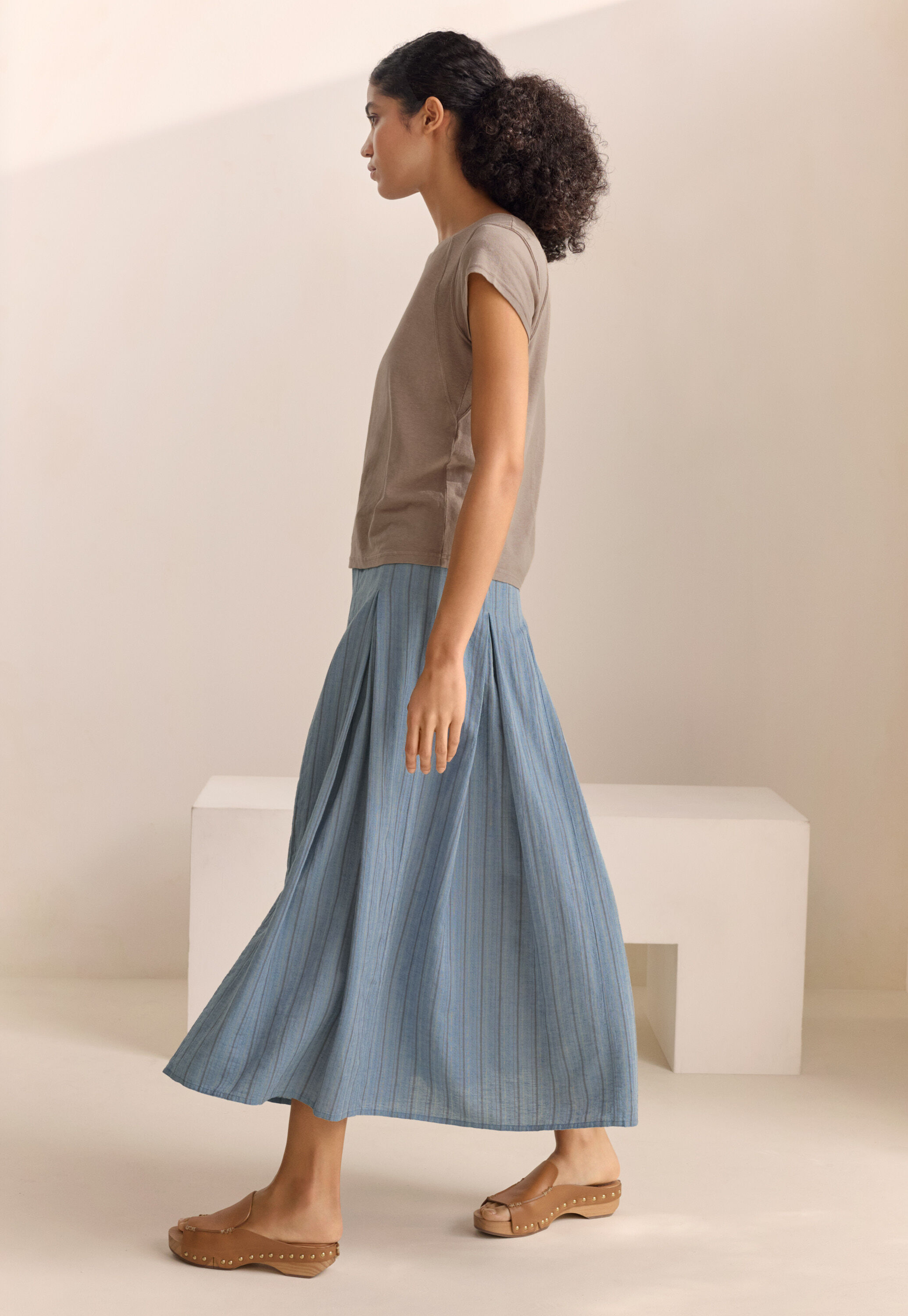 Long striped skirt