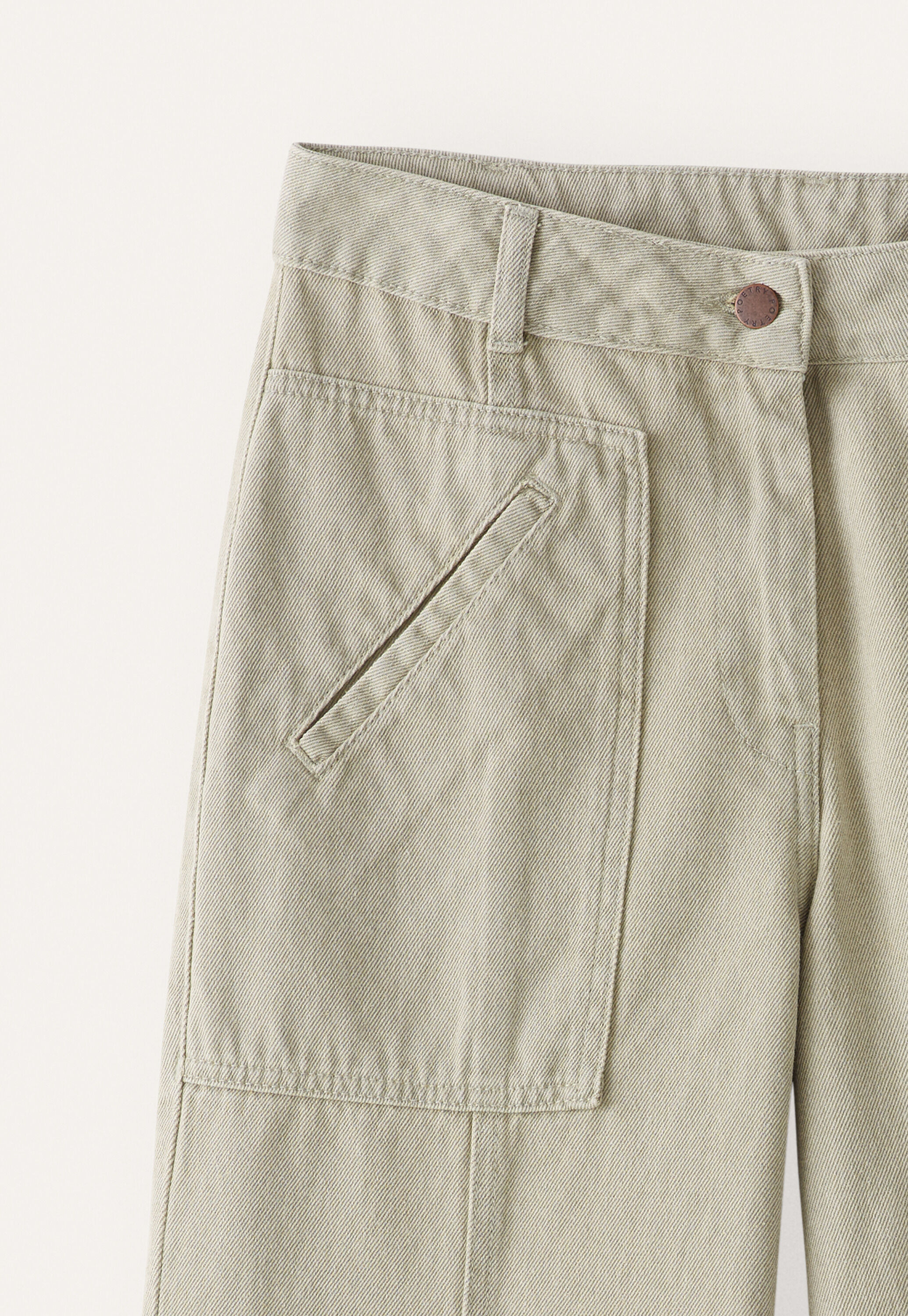 Cropped seam-detail trousers, Sage grey, large