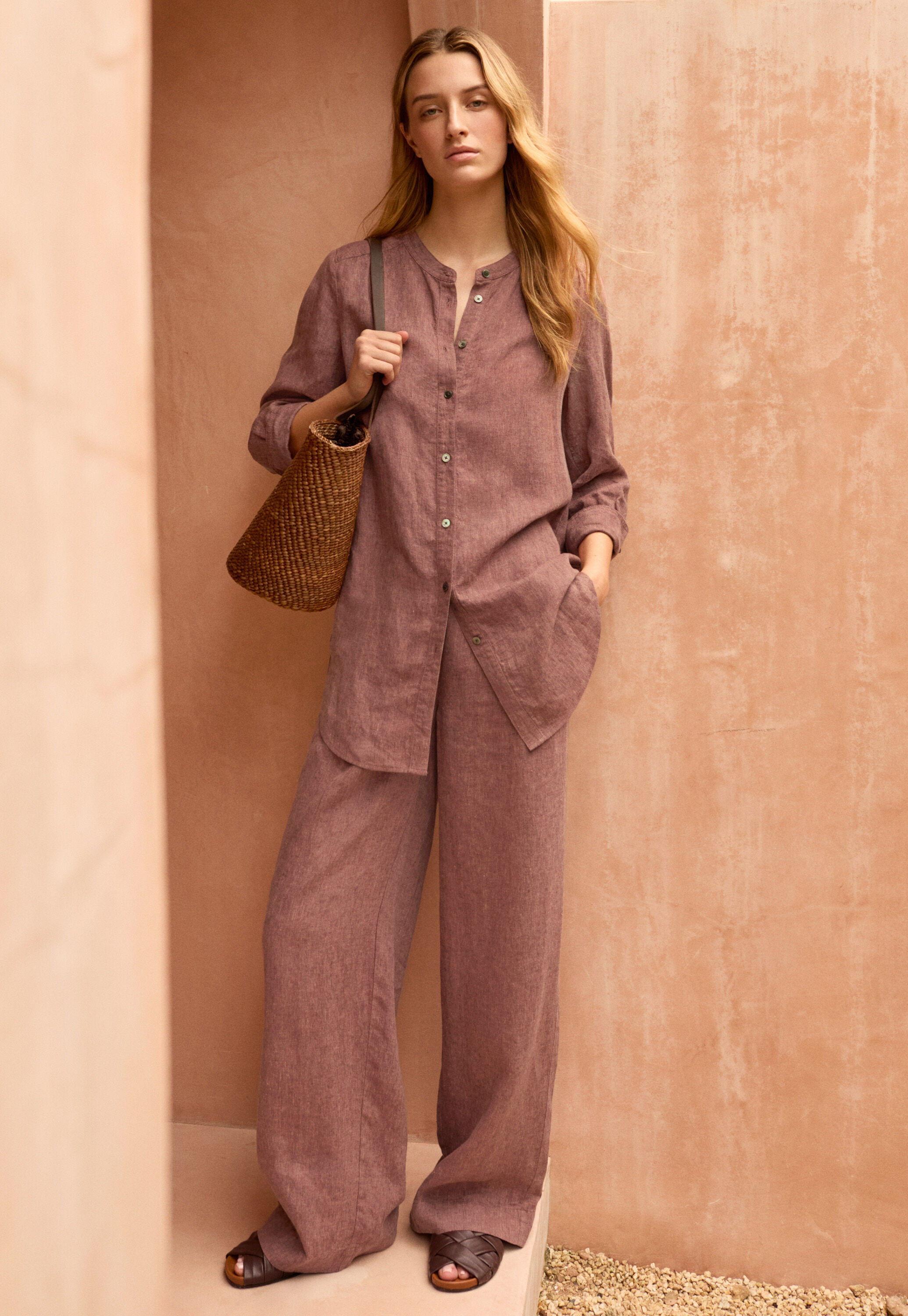 Flat-front trousers