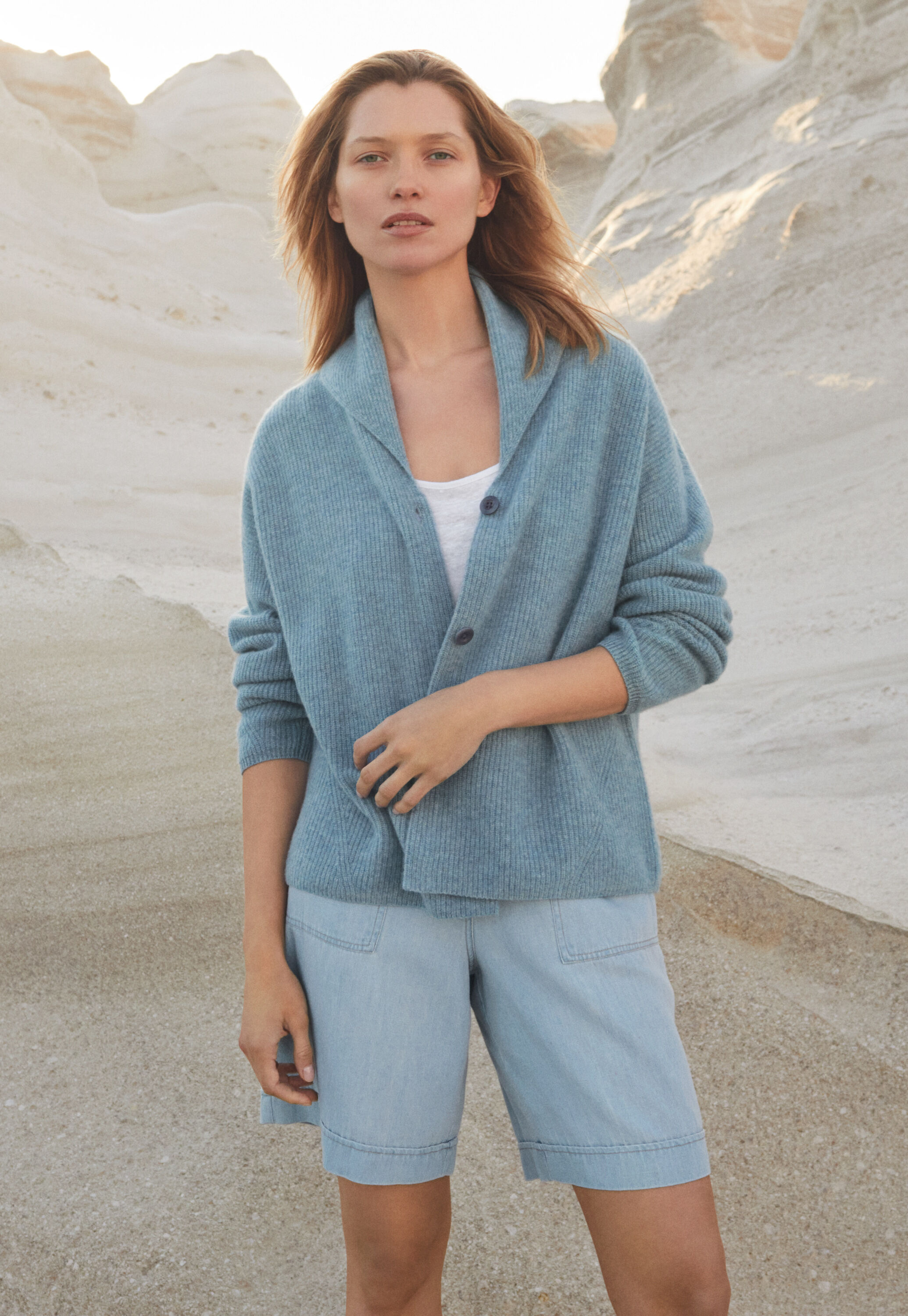 Rib-stitch cardigan