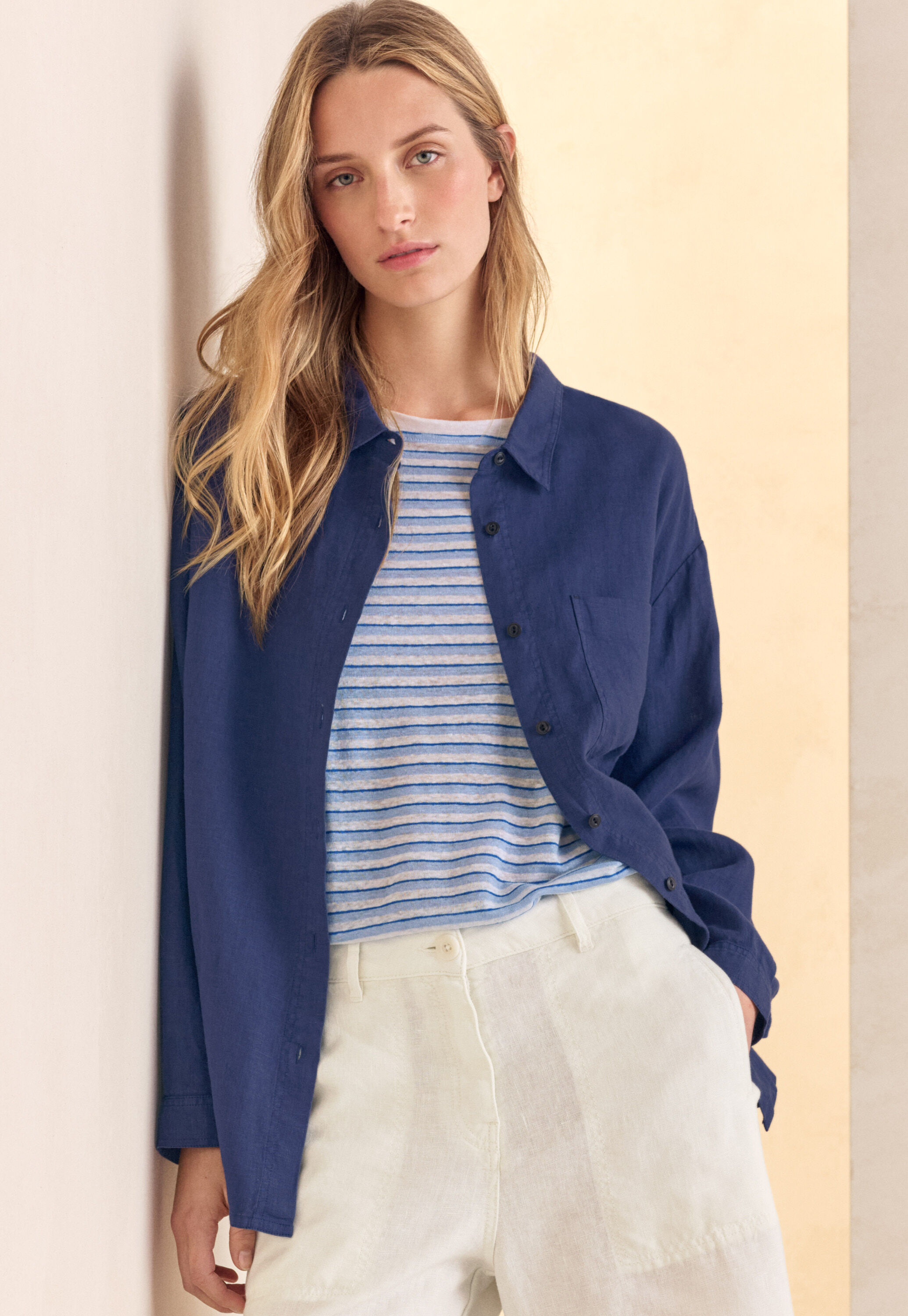 Garment-dyed overshirt