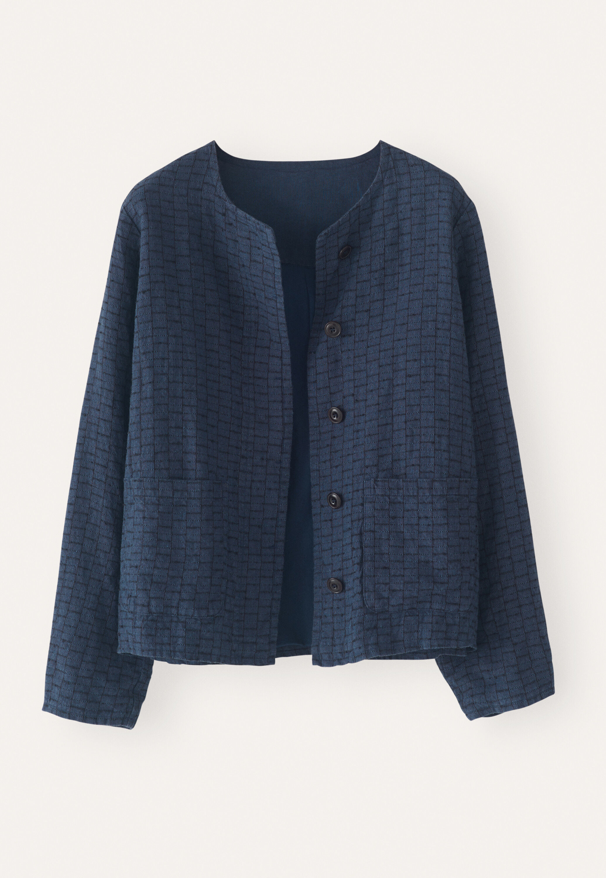 Checked boxy jacket