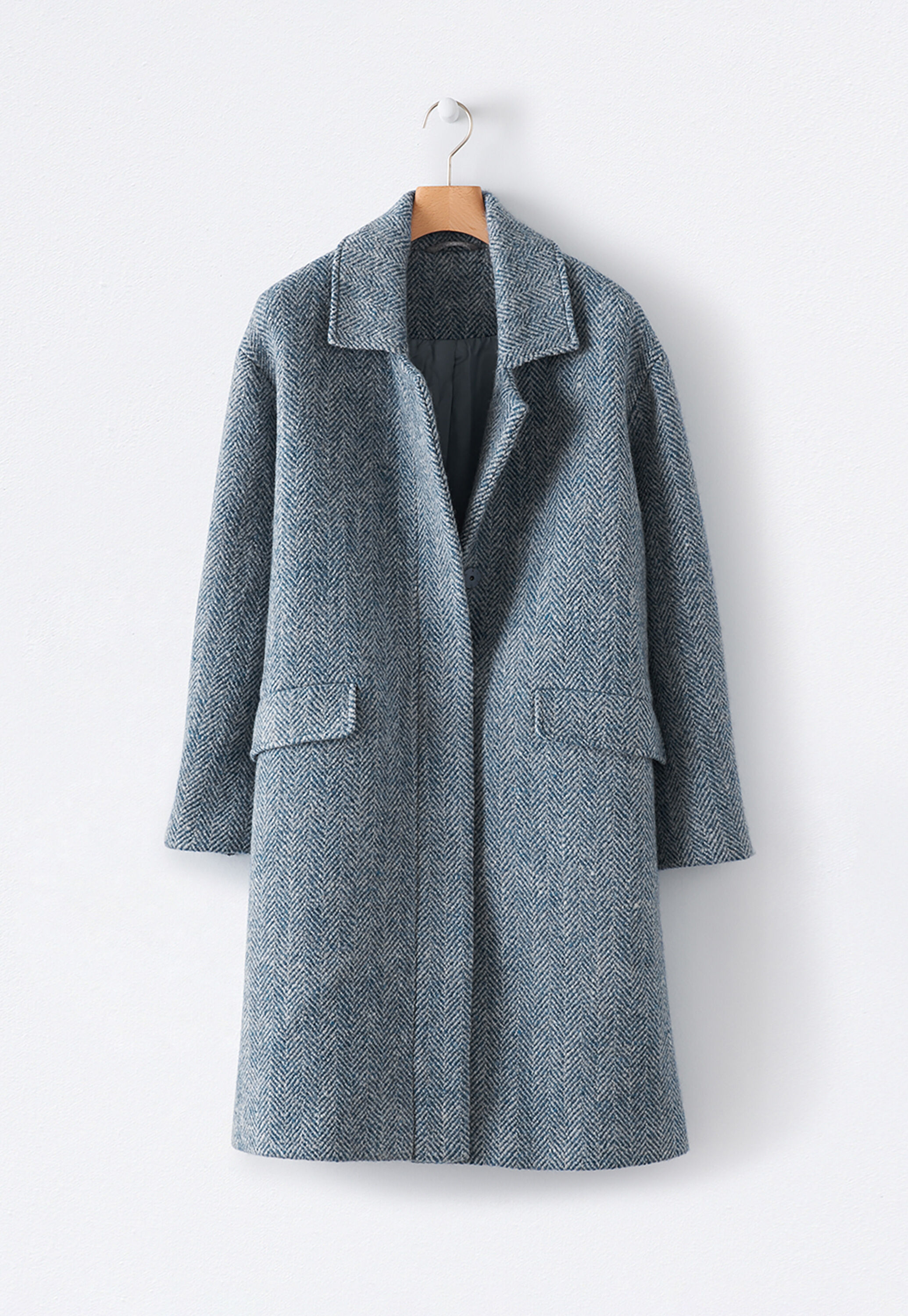 Herringbone wool coat