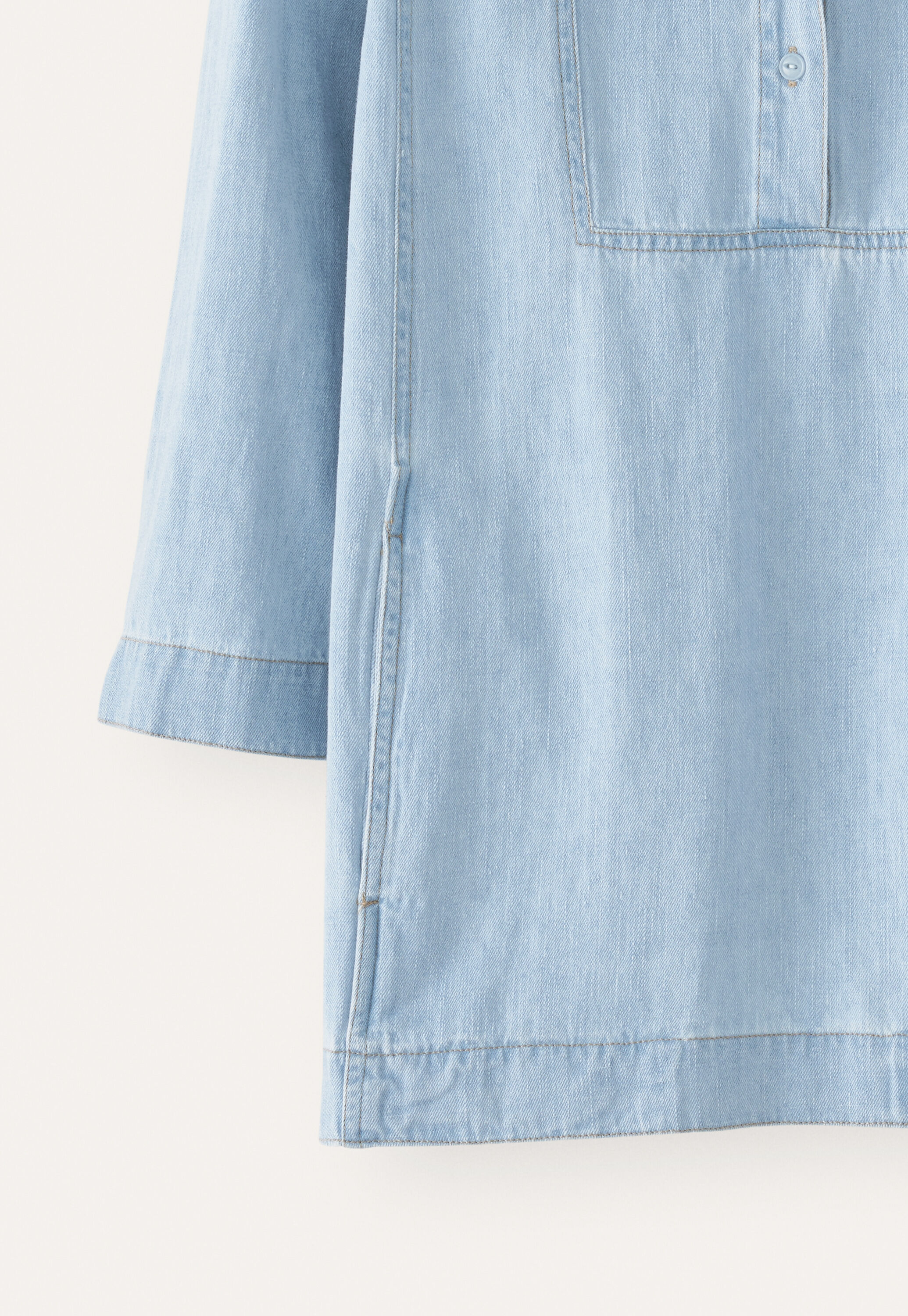 Indigo-dyed hooded top