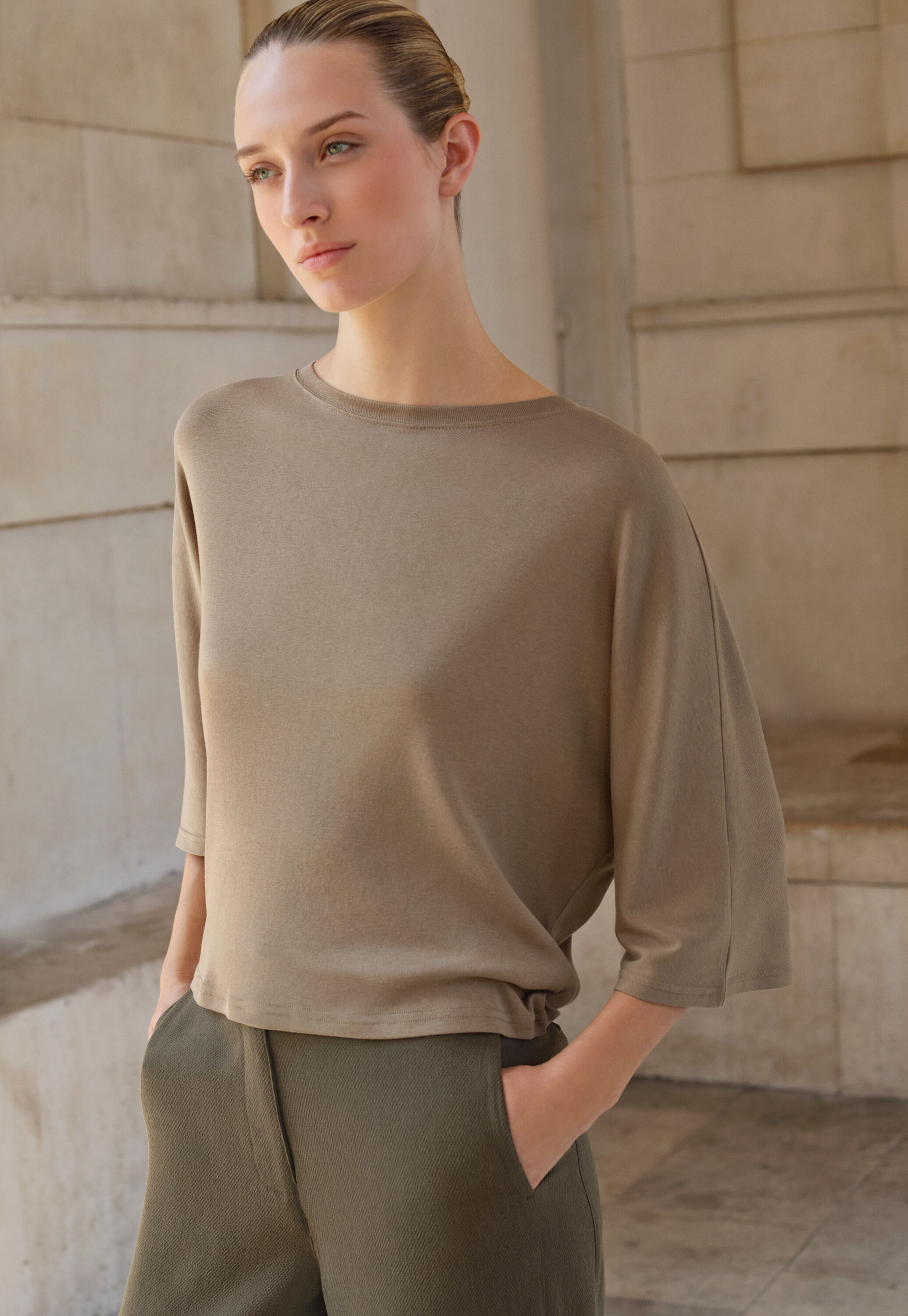 Dolman sleeve top, Dark taupe, large