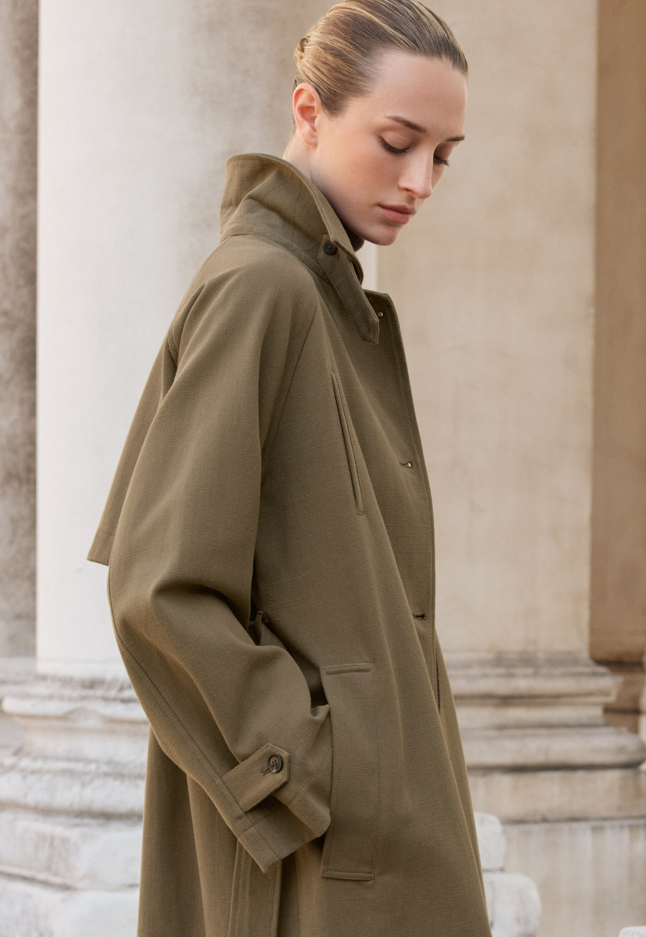 Trench coat, Soft khaki, large