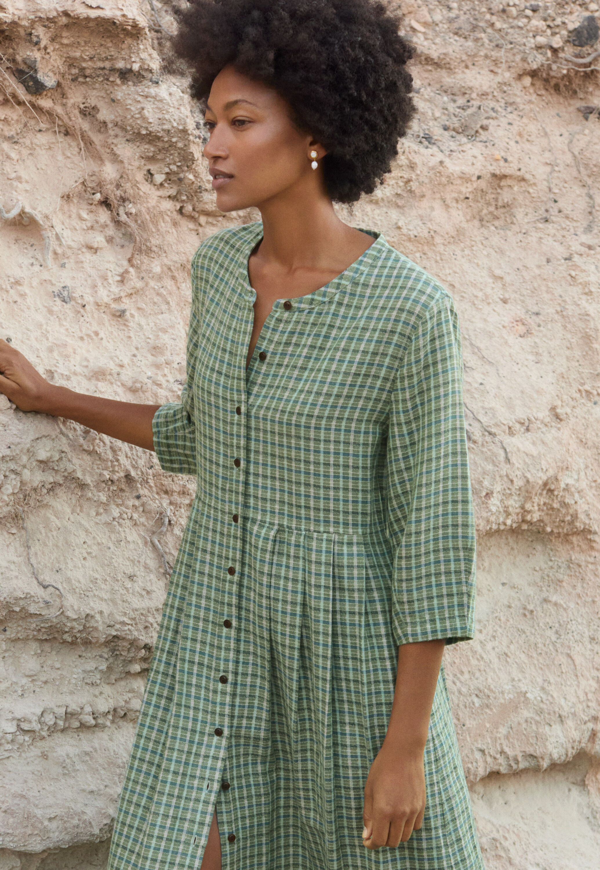 Long checked dress