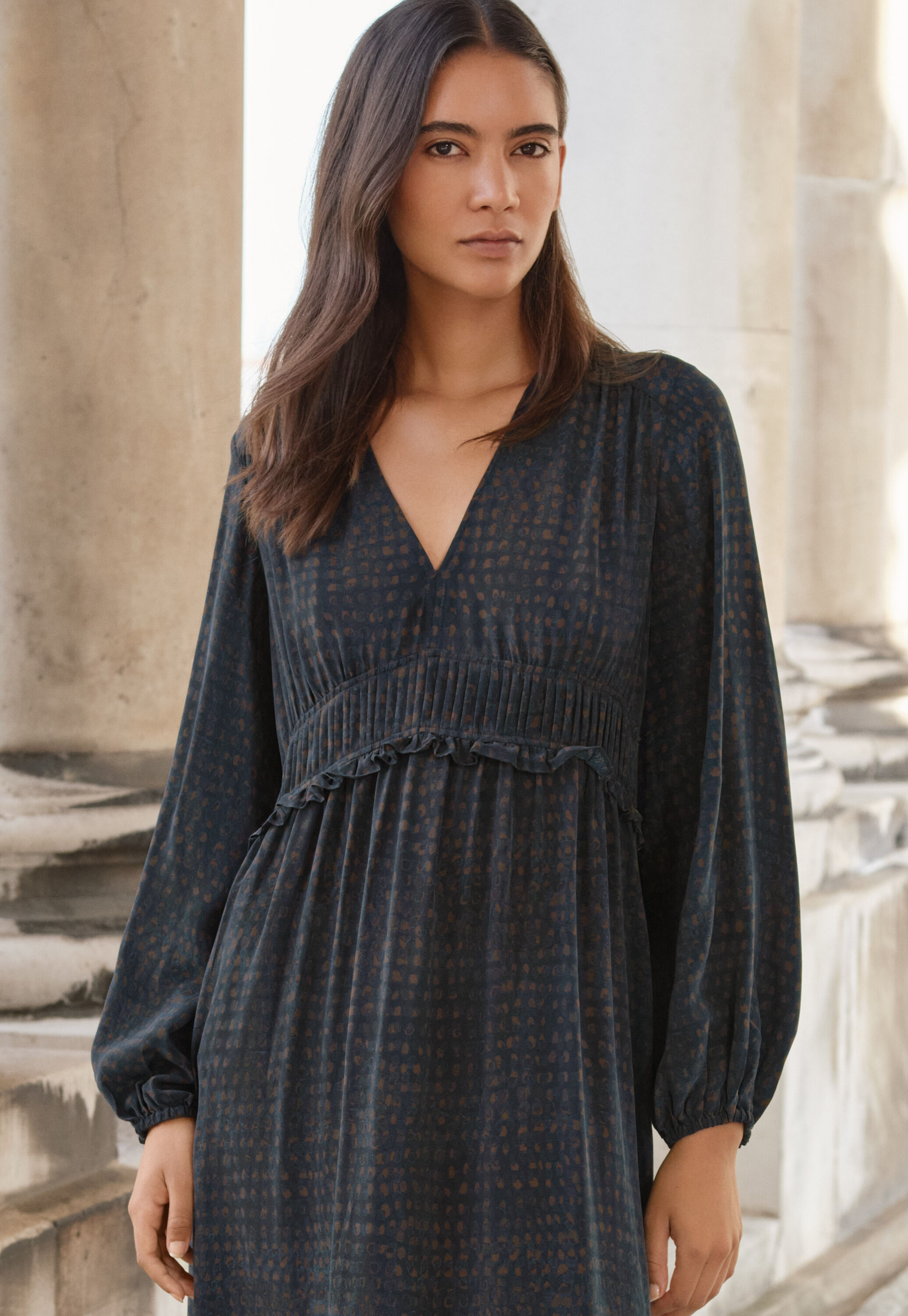 Pleated waist dress