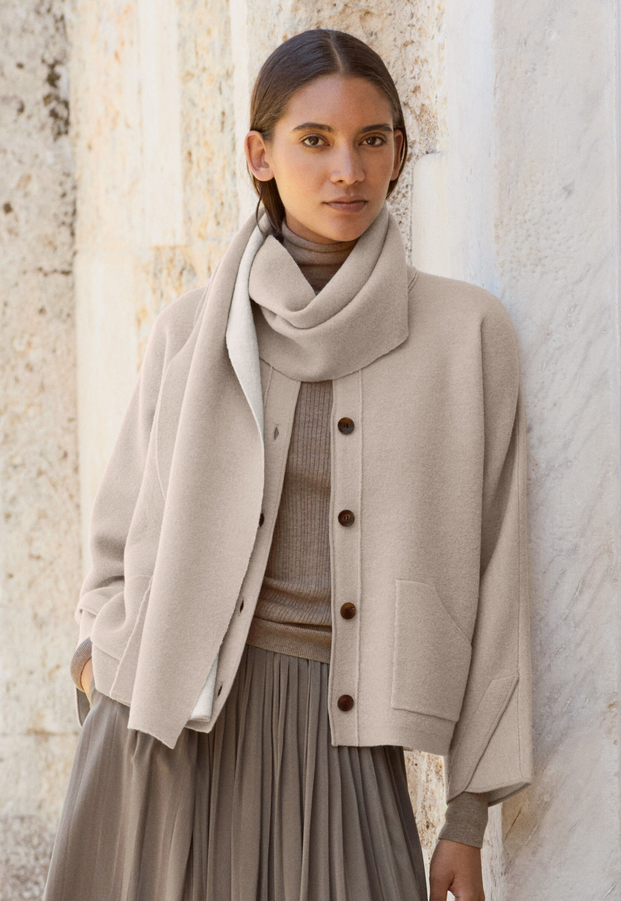 Plaited boiled jacket
