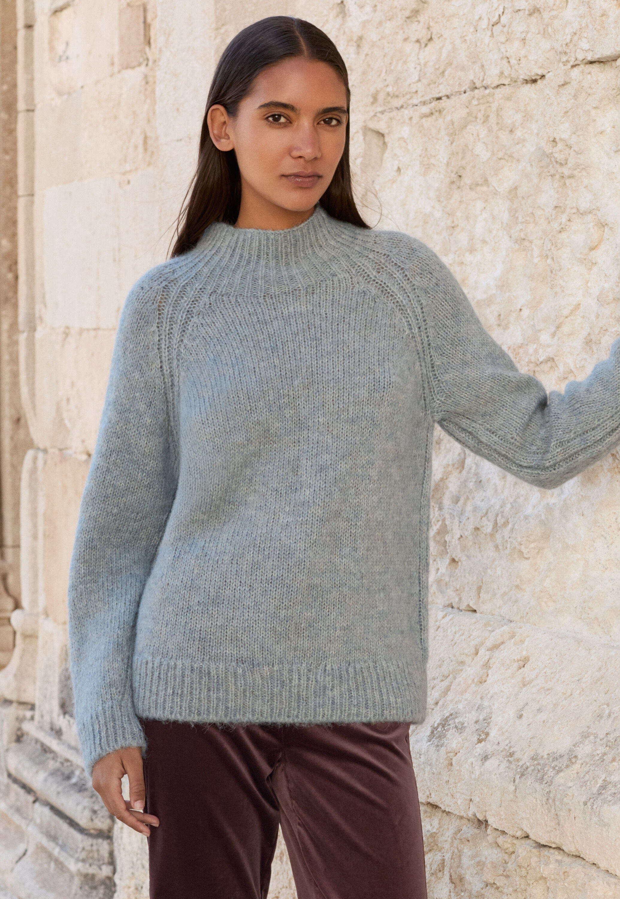 Funnel-neck sweater
