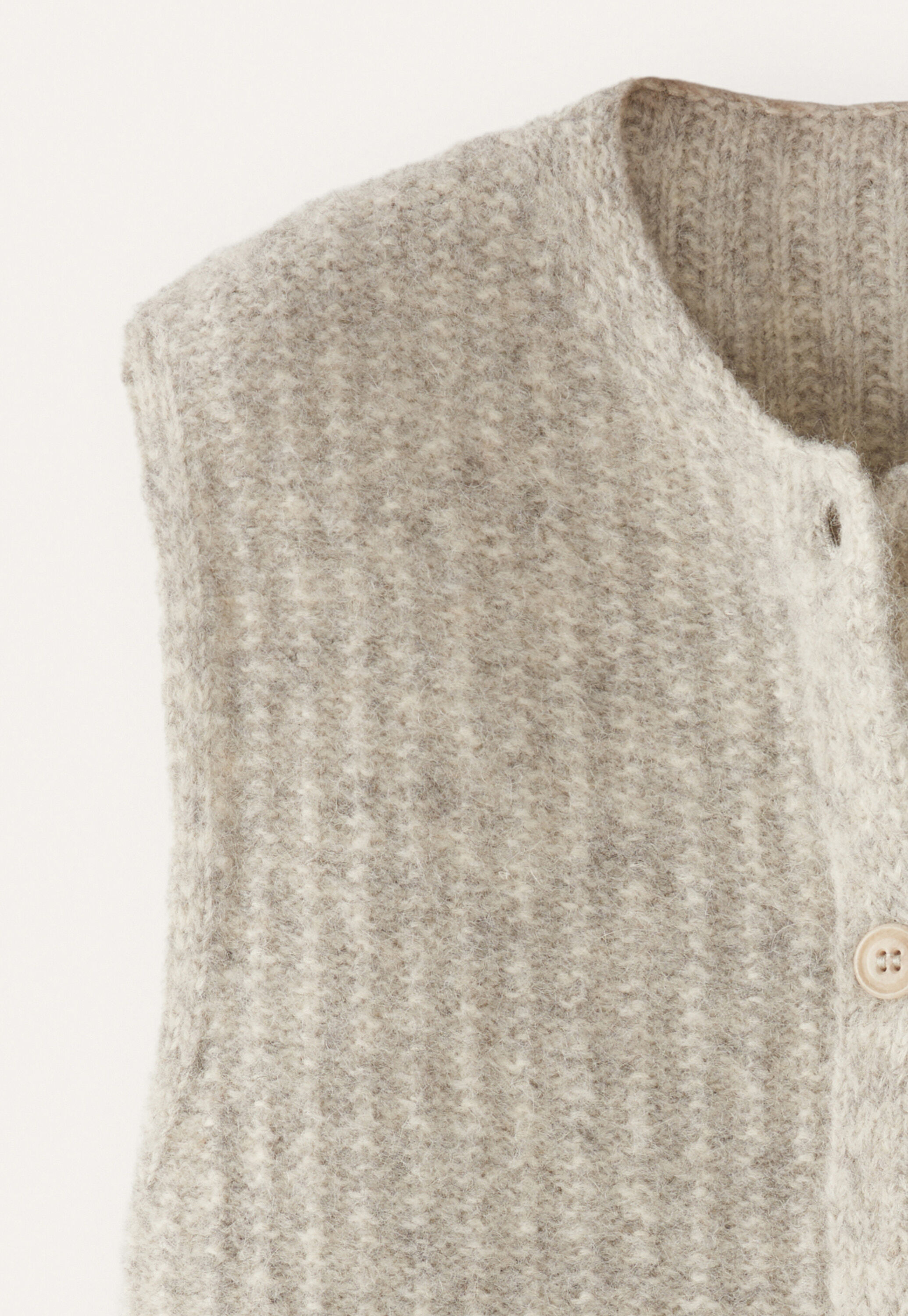 Sleeveless cardigan, Pale grey, large