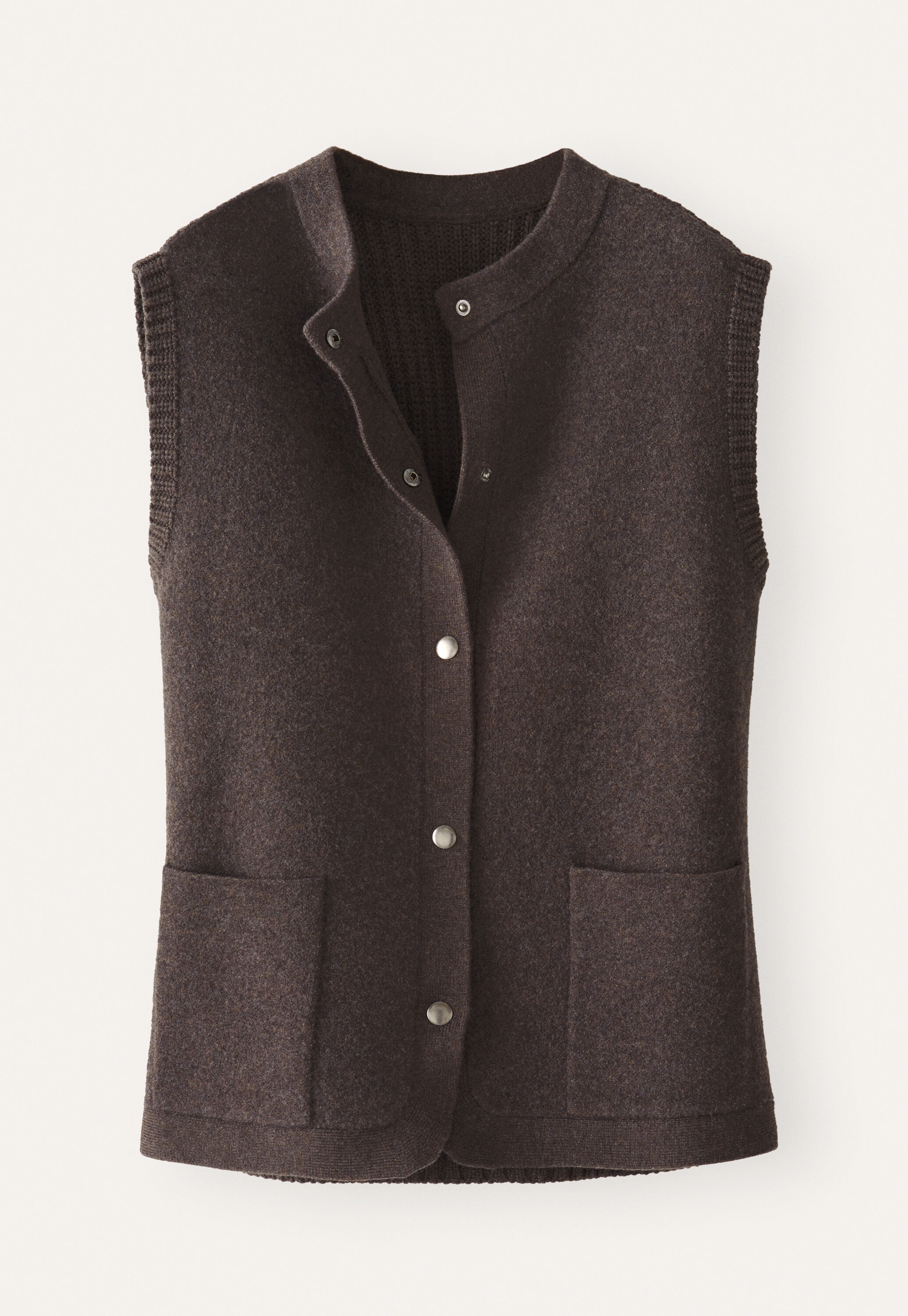 Knitted gilet, Dark brown, large