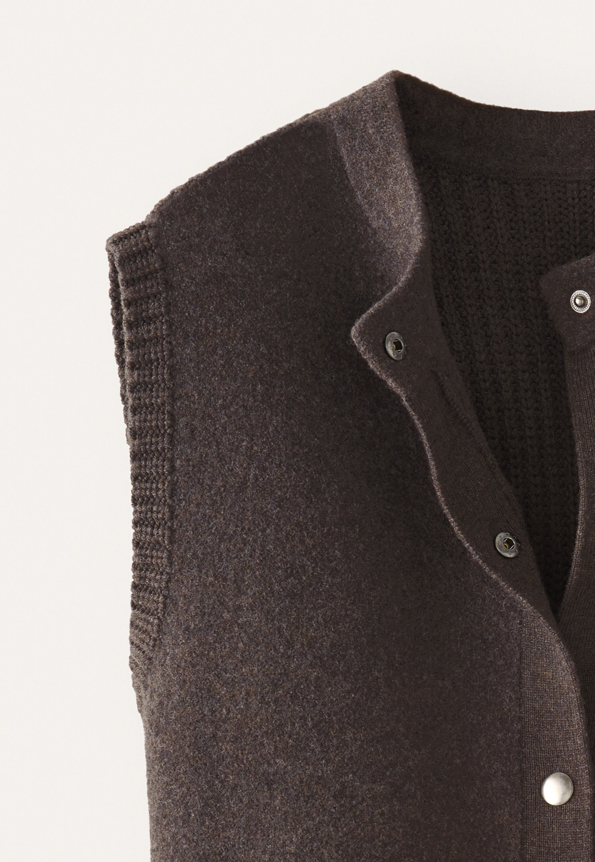 Knitted gilet, Dark brown, large