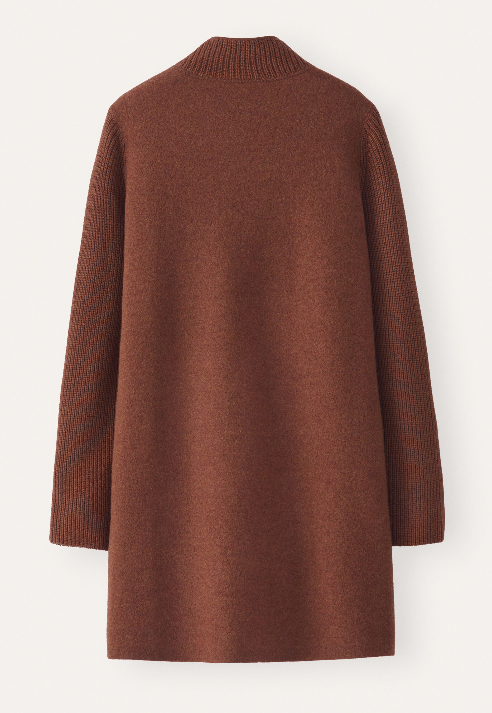 Ribbed sleeve coatigan, Dark copper, large