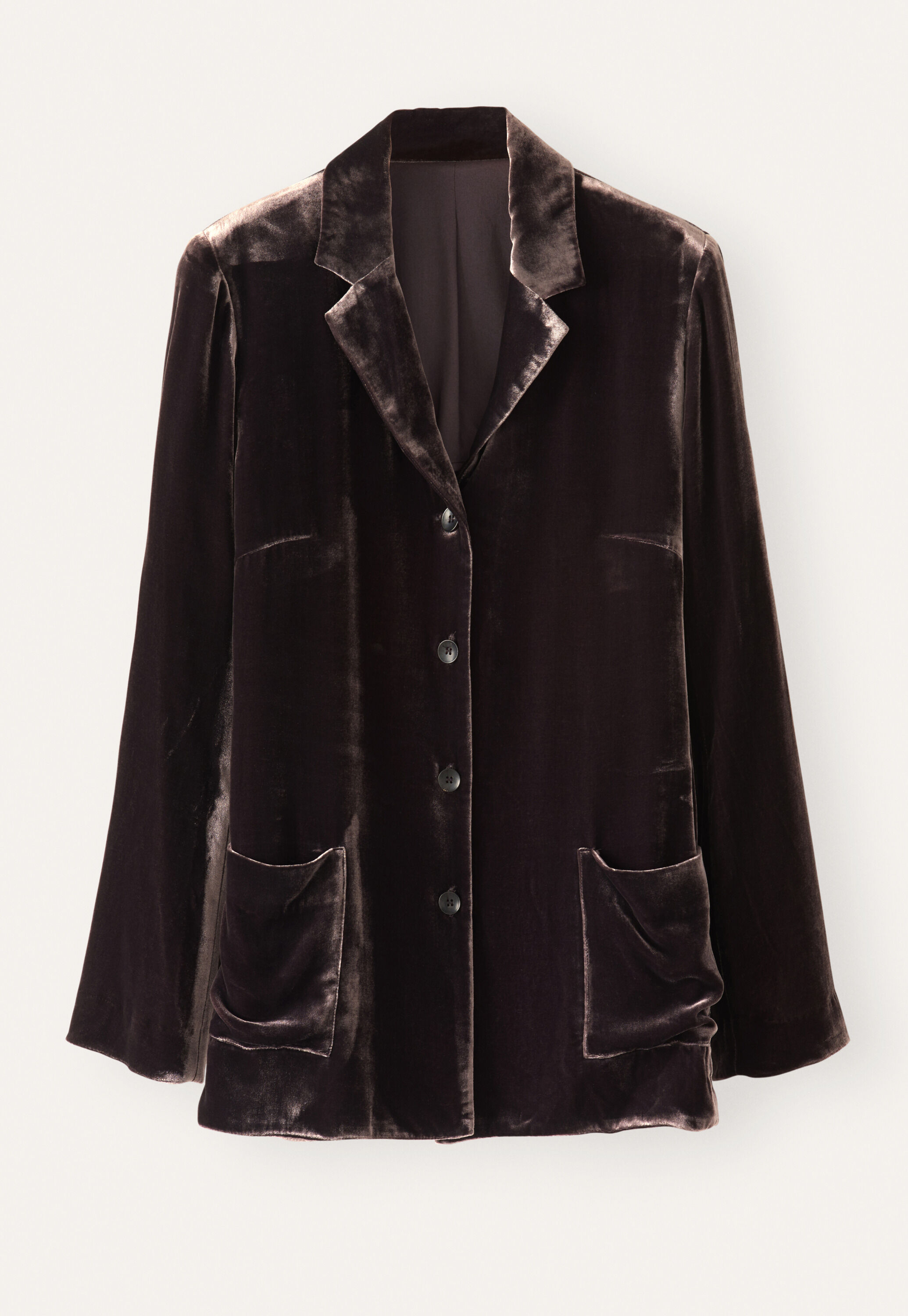 Long velvet jacket, Dark mulberry, large