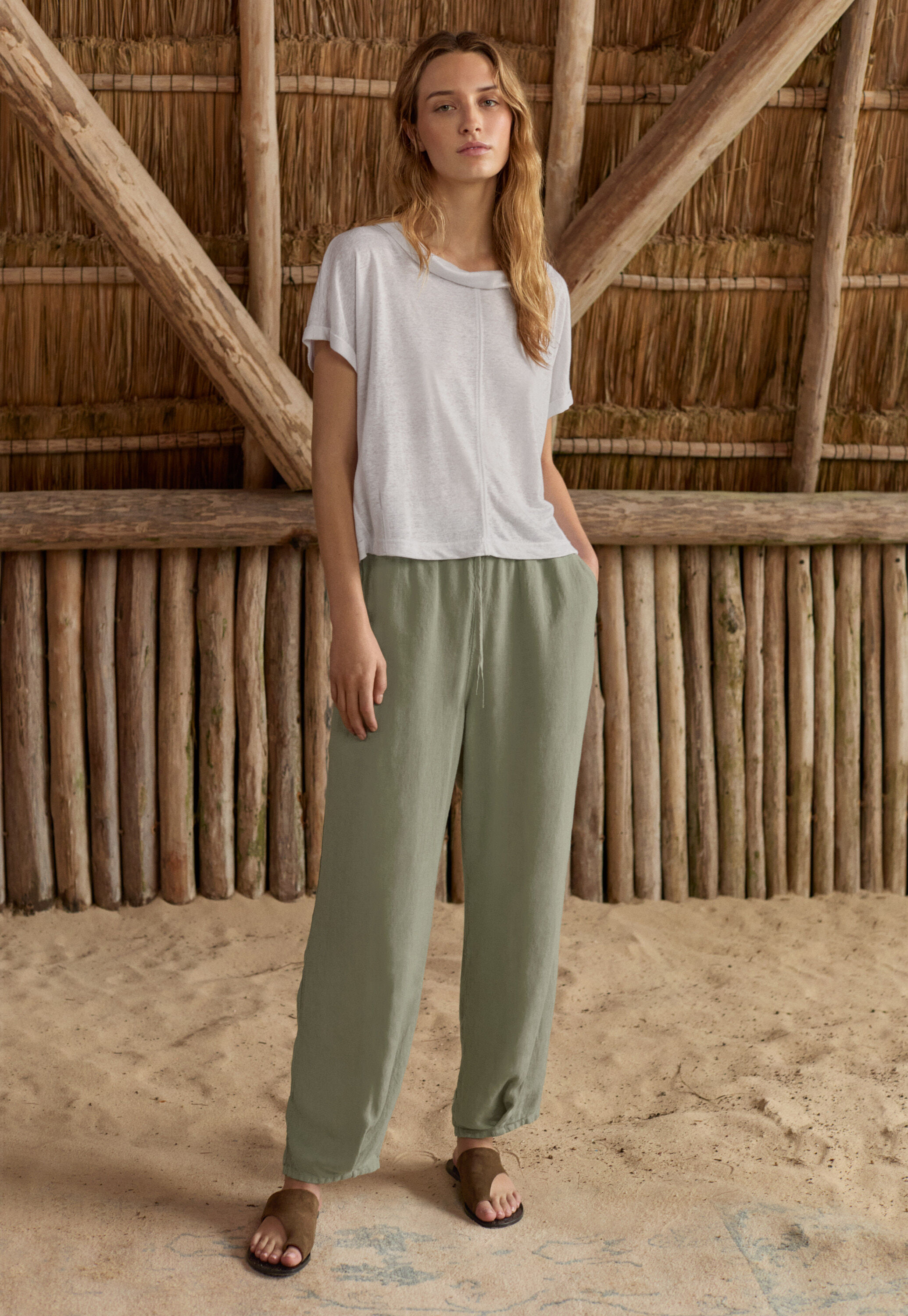 Turned-over neck top