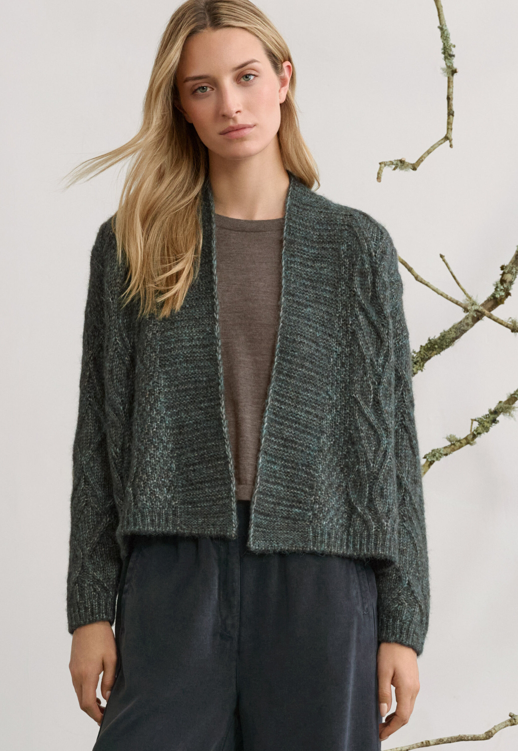 Cable-stitch cardigan