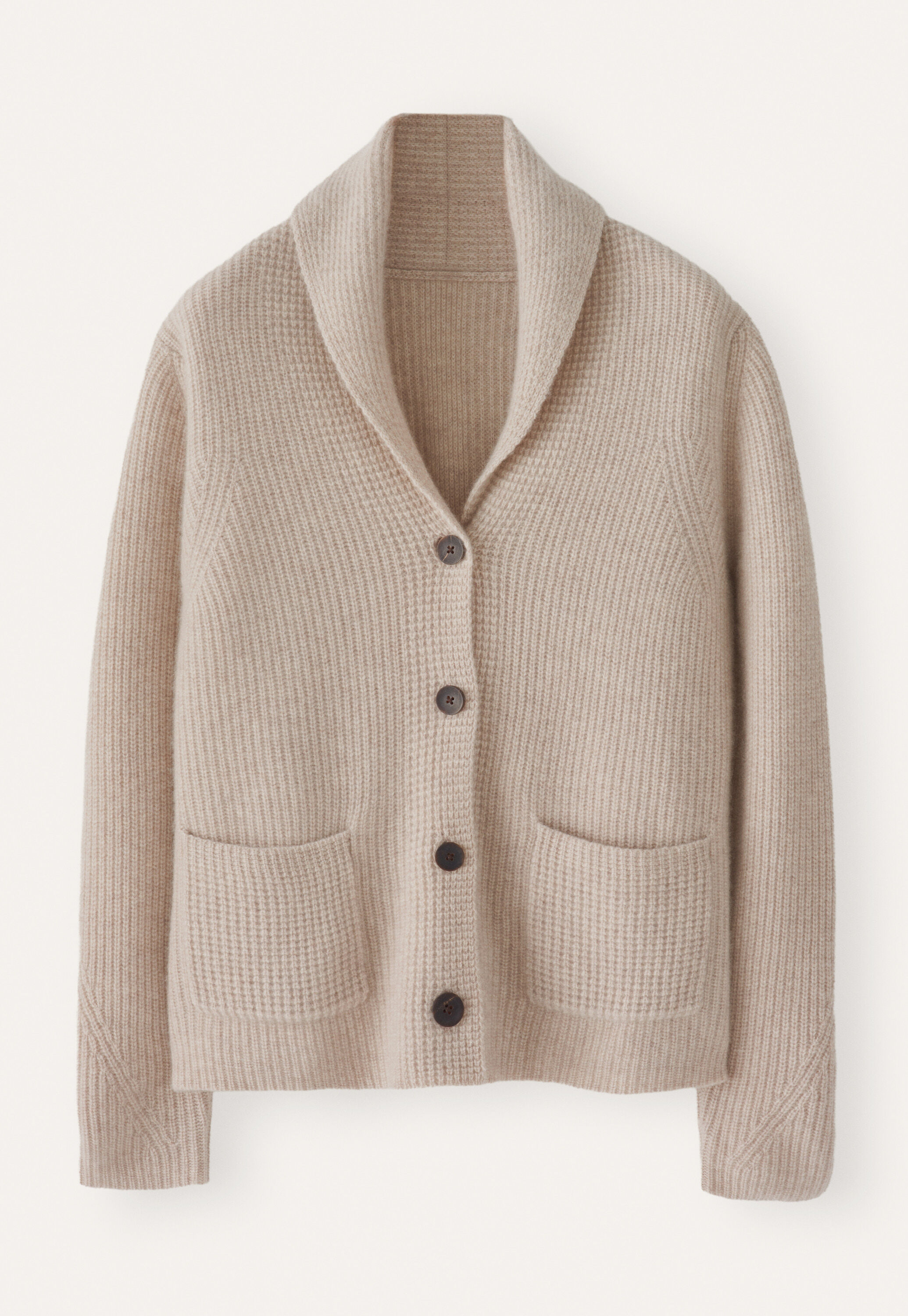 Shawl-collar cardigan, Ecru fawn, large