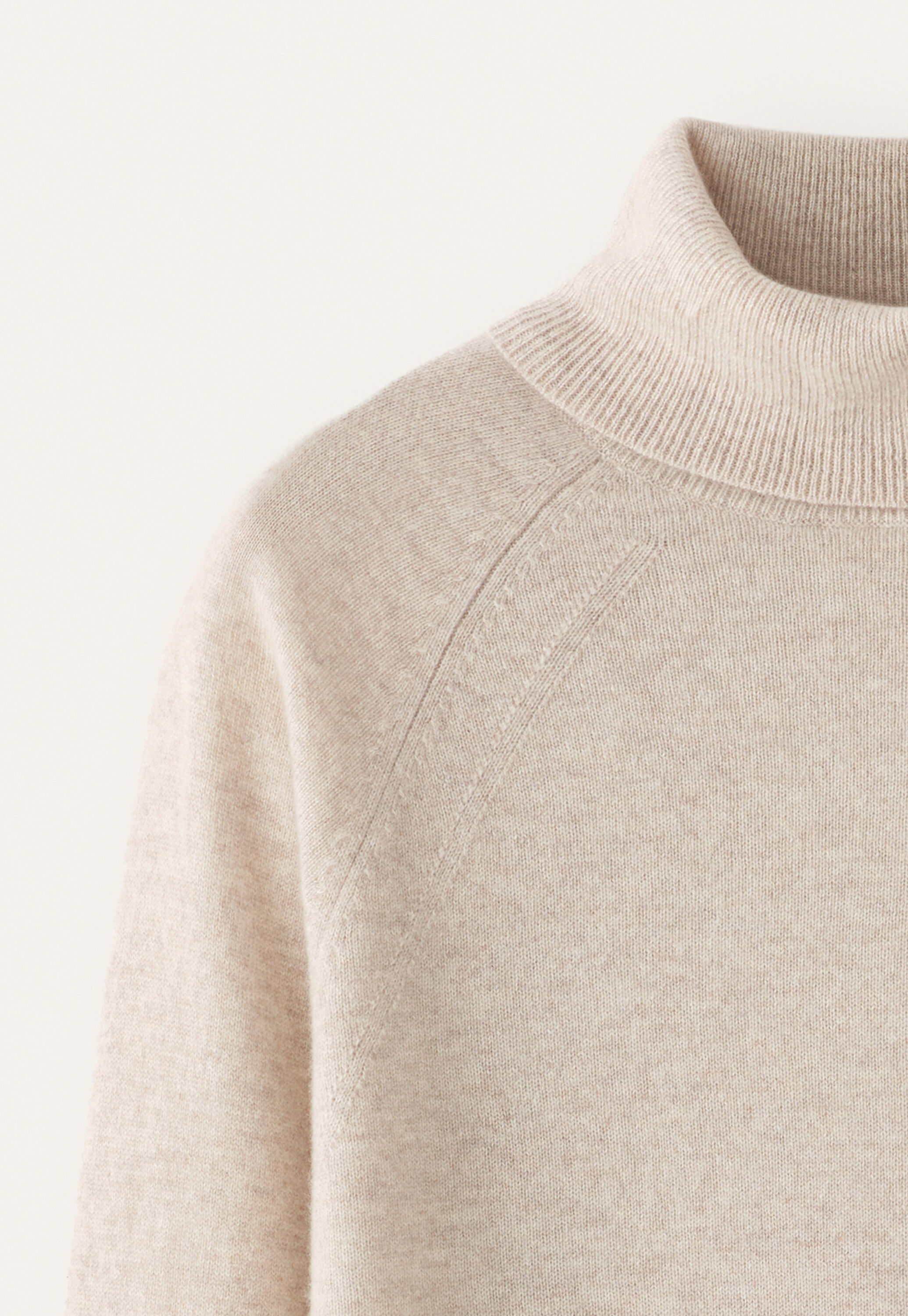 Roll-neck sweater, Ecru fawn, large