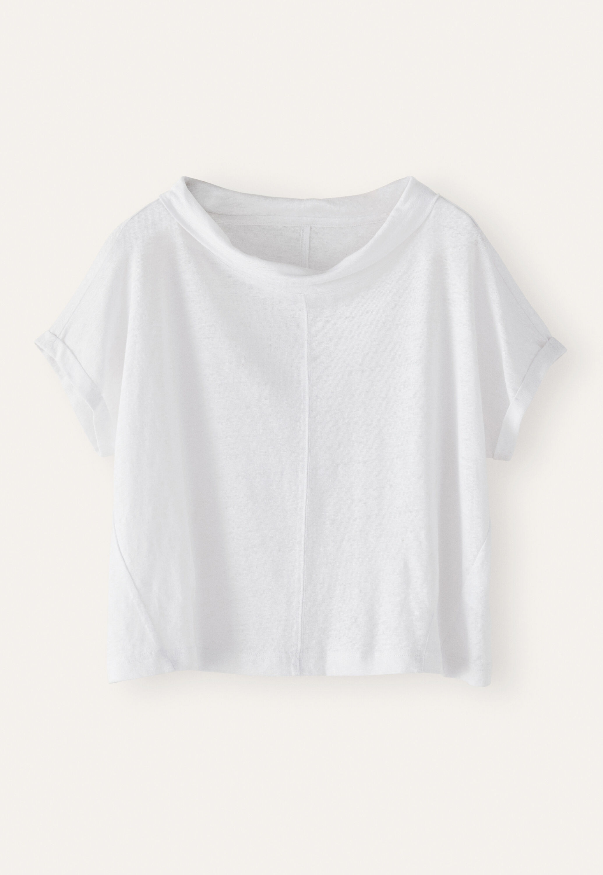 Turned-over neck top