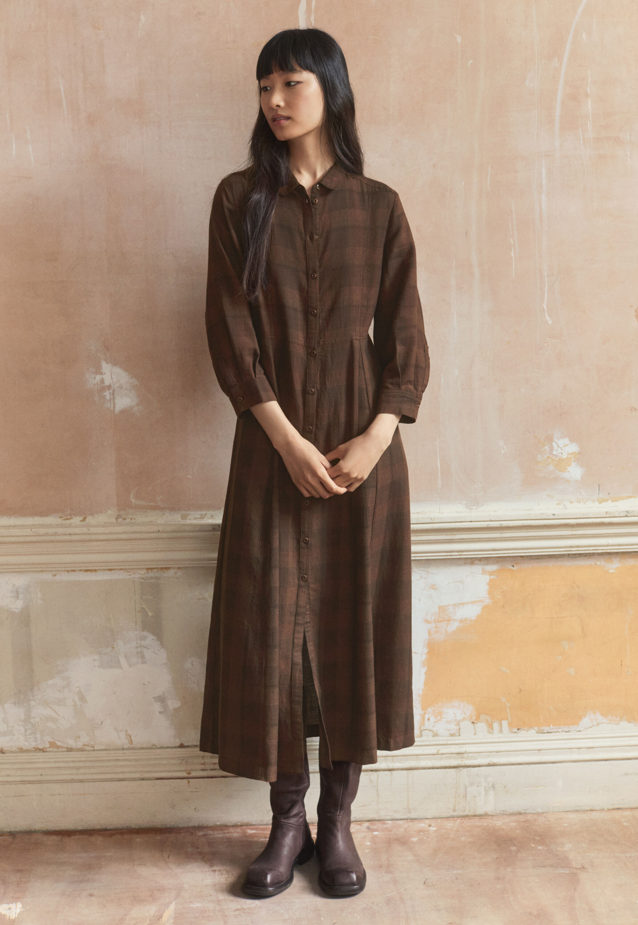 Long button-through dress