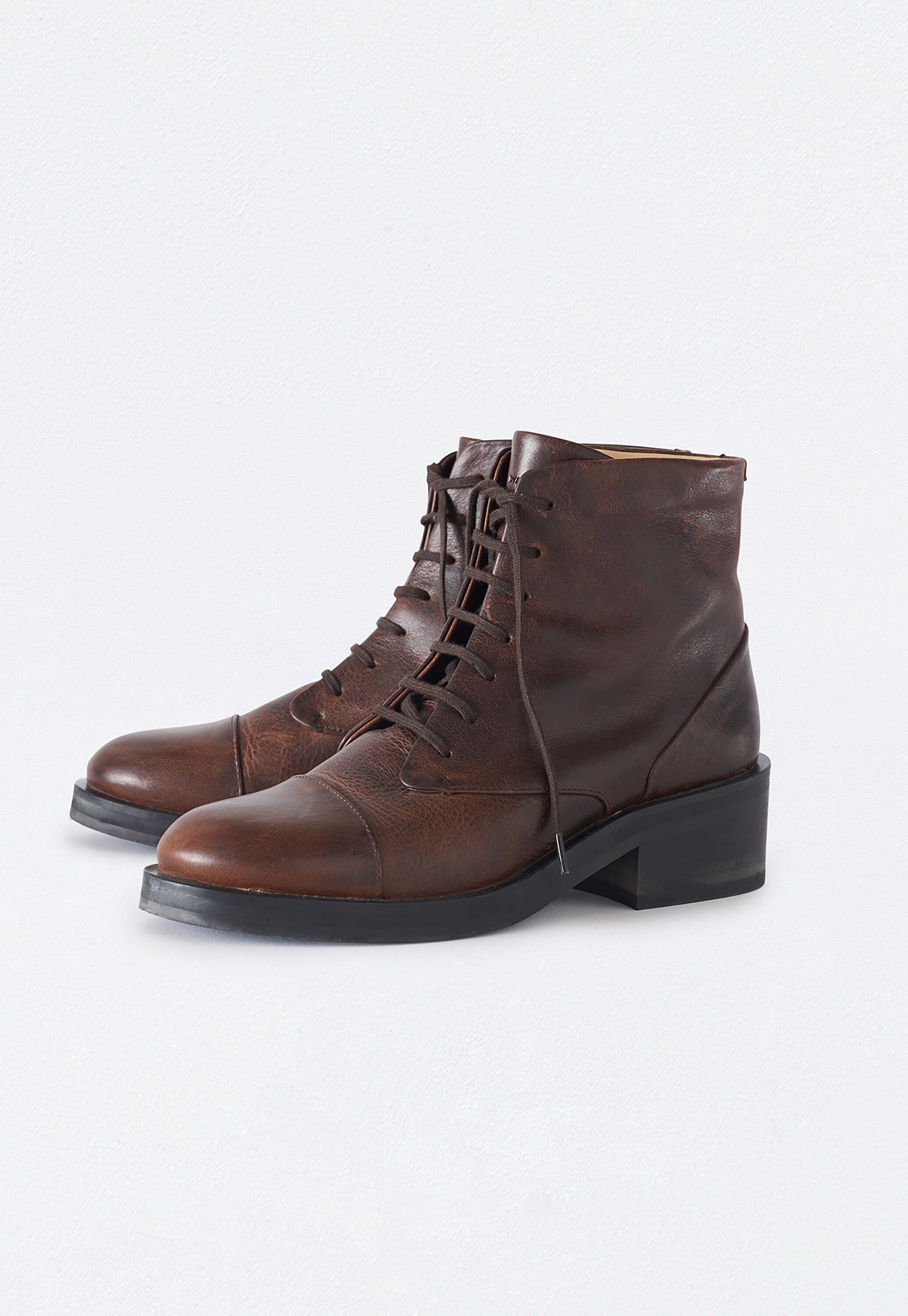 Leather lace-up boots