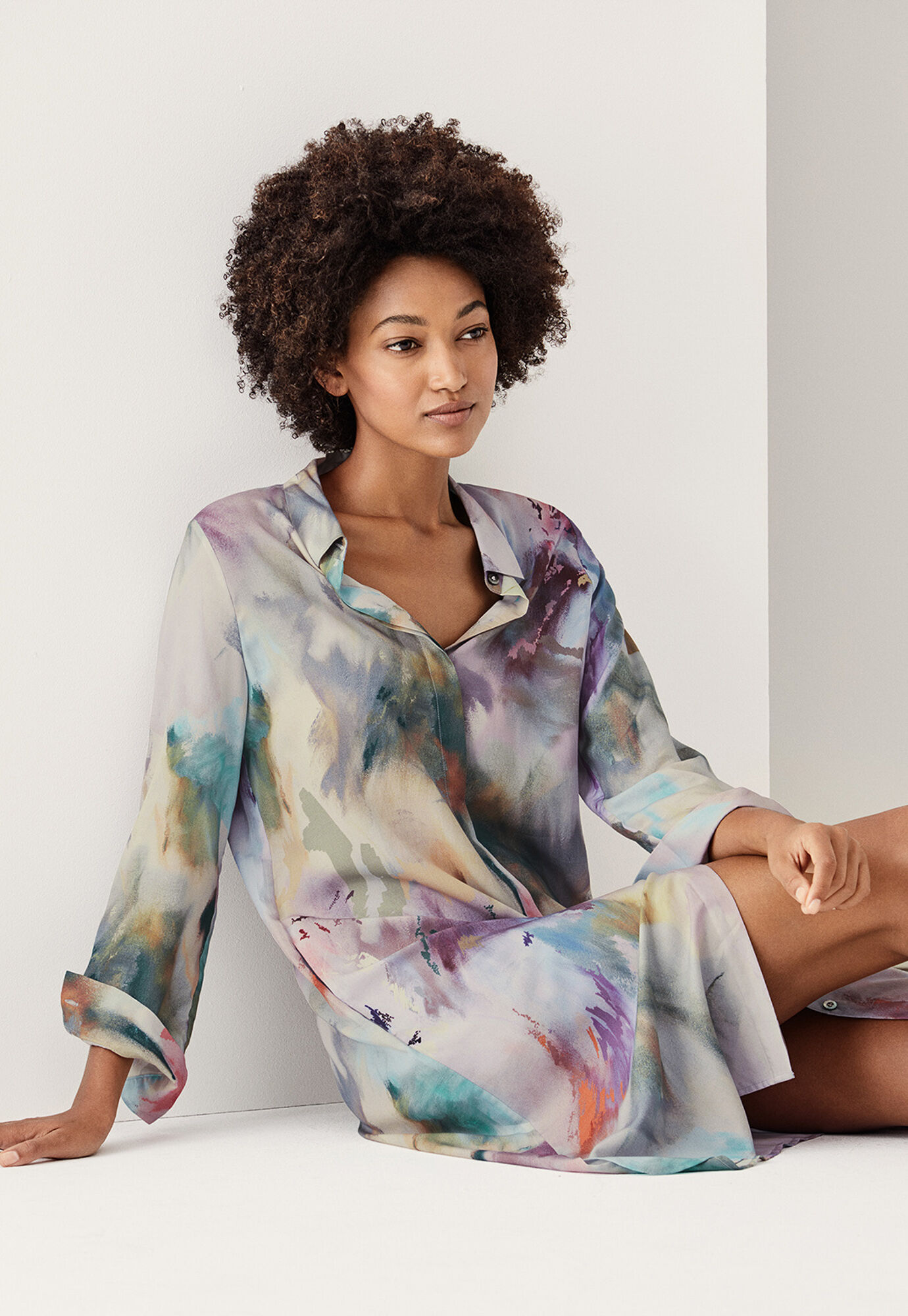 Printed shirtdress