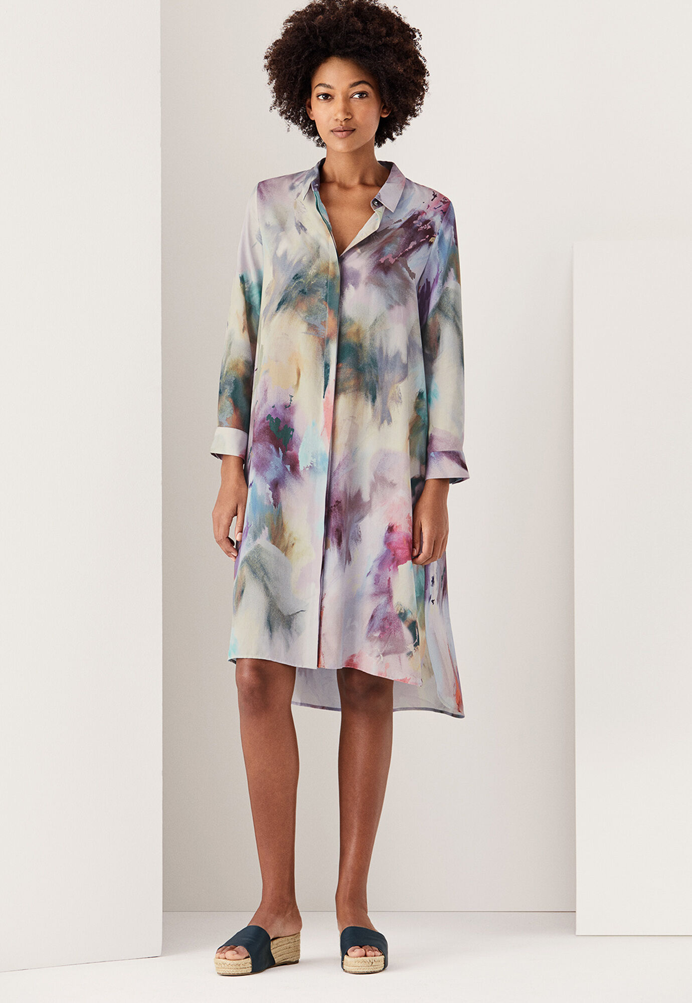Printed shirtdress