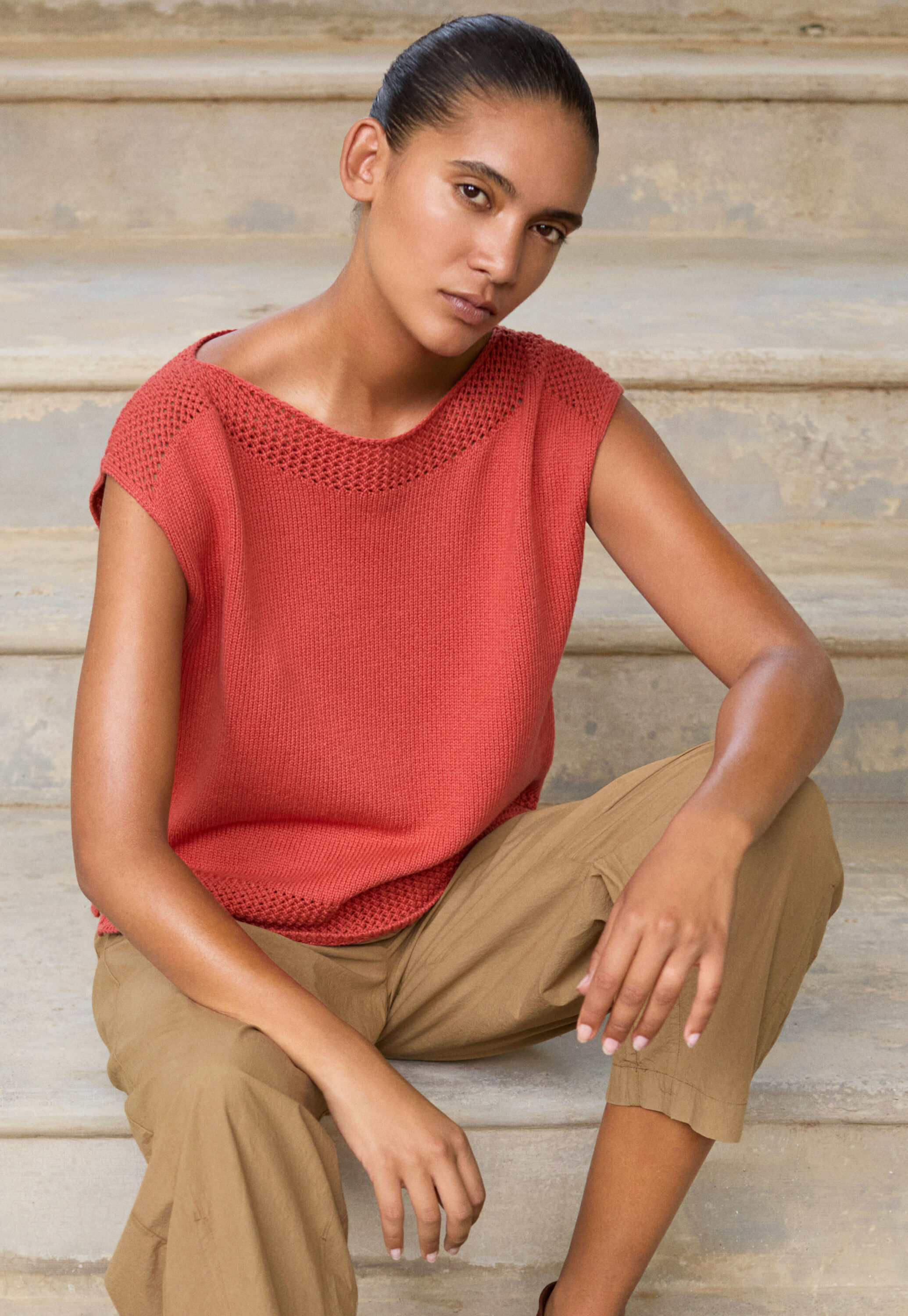 Crochet-stitch sweater