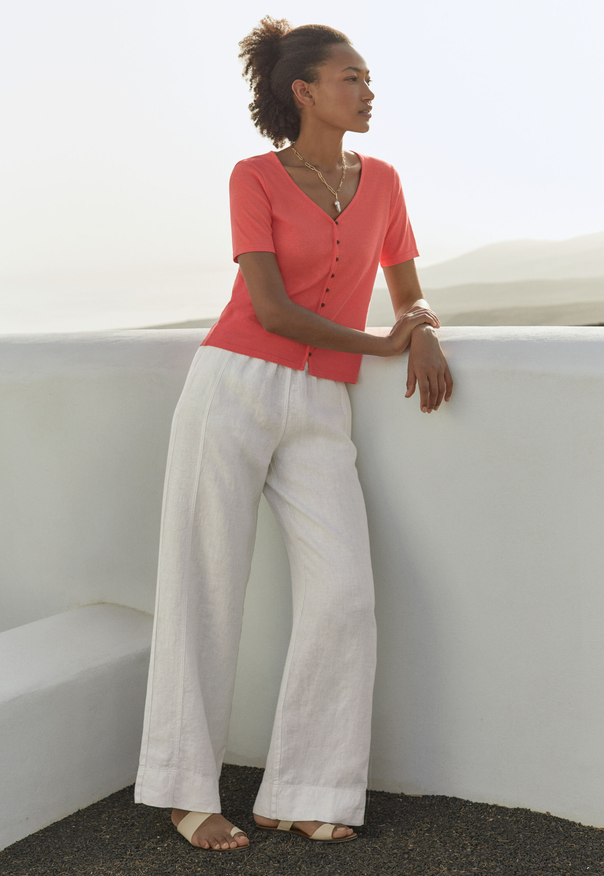 Button-through rib top