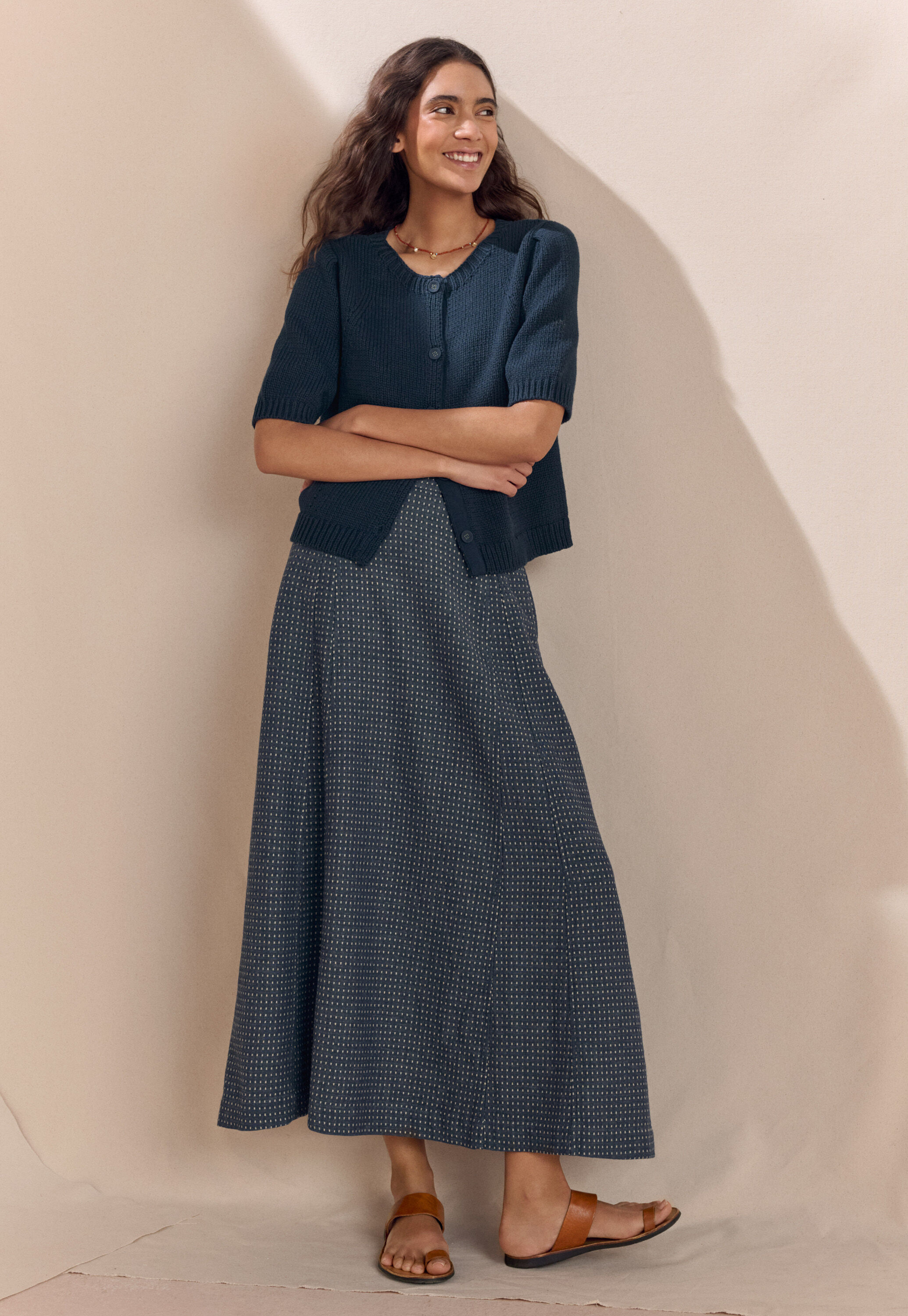Long godet skirt
