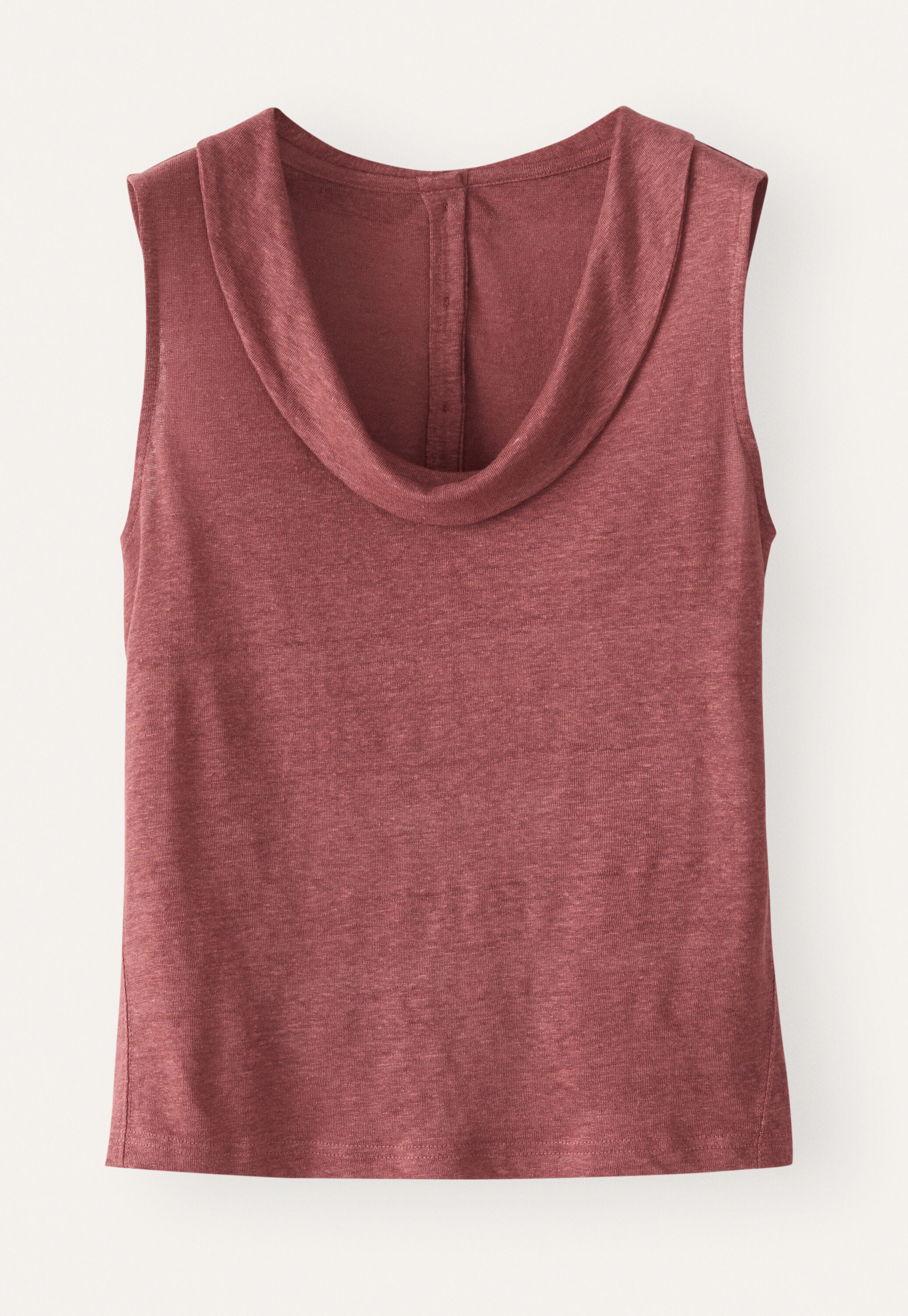Folded-collar sleeveless top