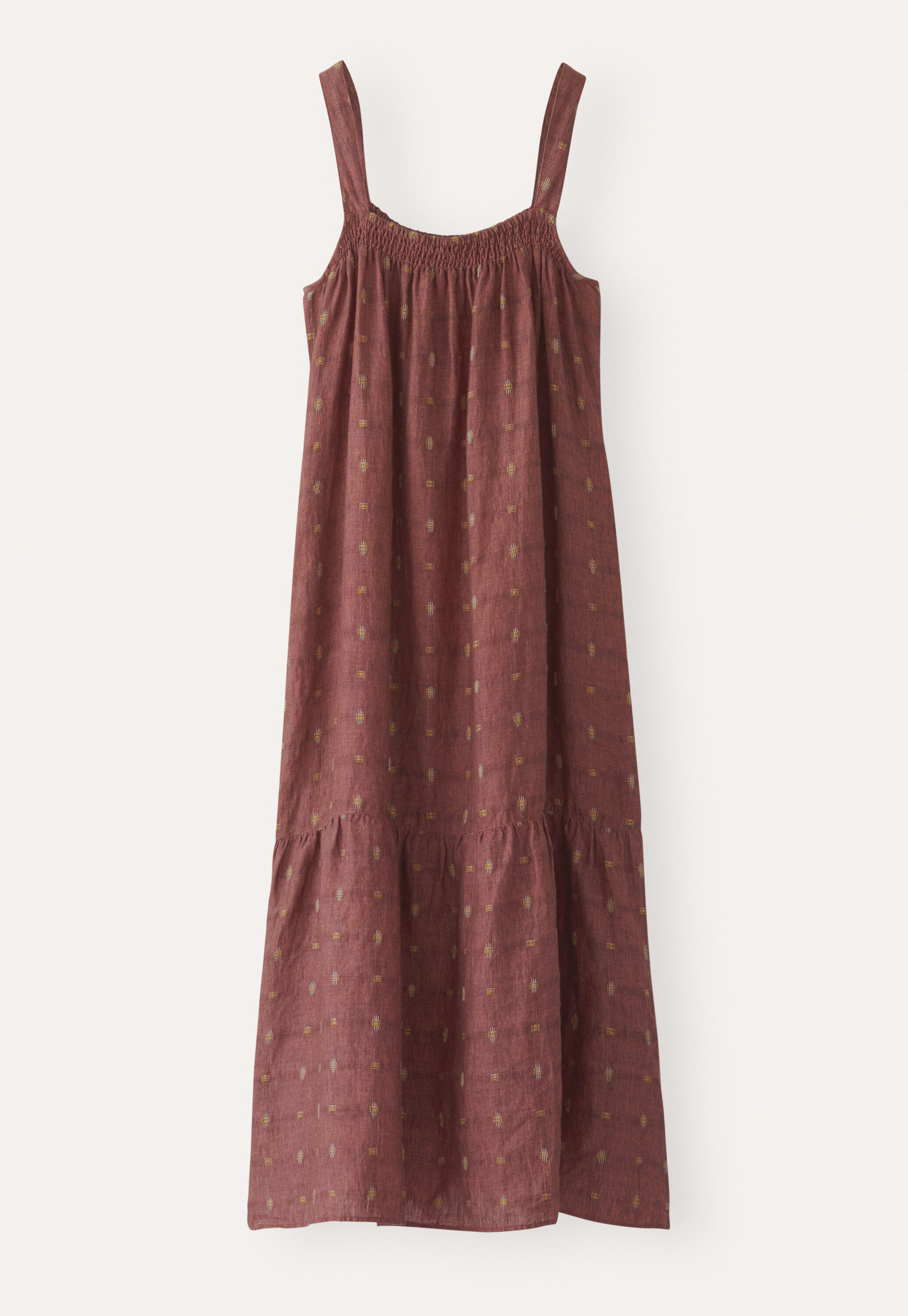 Dobby-weave strap dress